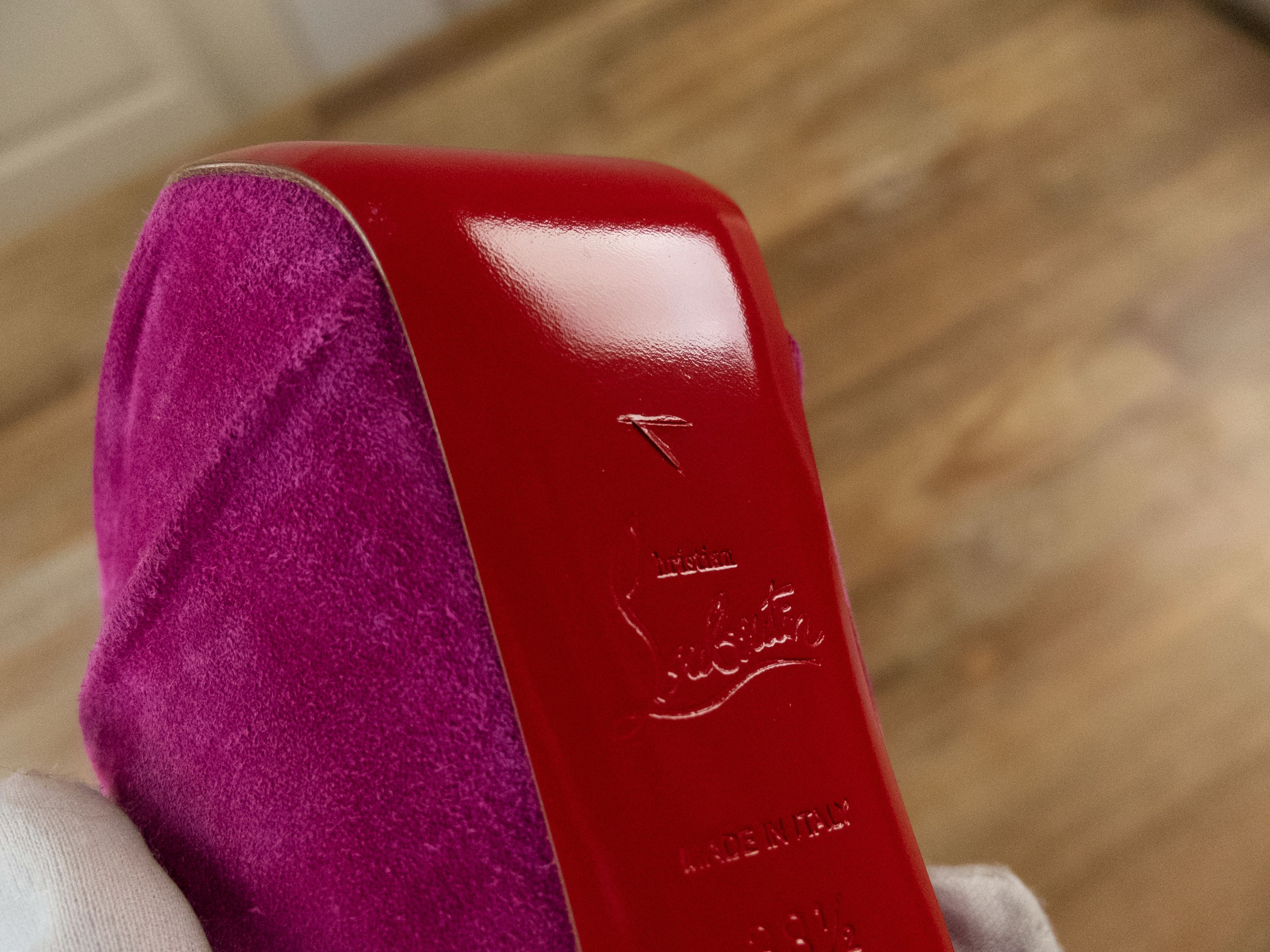 Christian Louboutin $1195 CHRISTIAN LOUBOUTIN Drapesse pink suede platform pumps Size US 8.5 / IT 38.5 - 11 Thumbnail