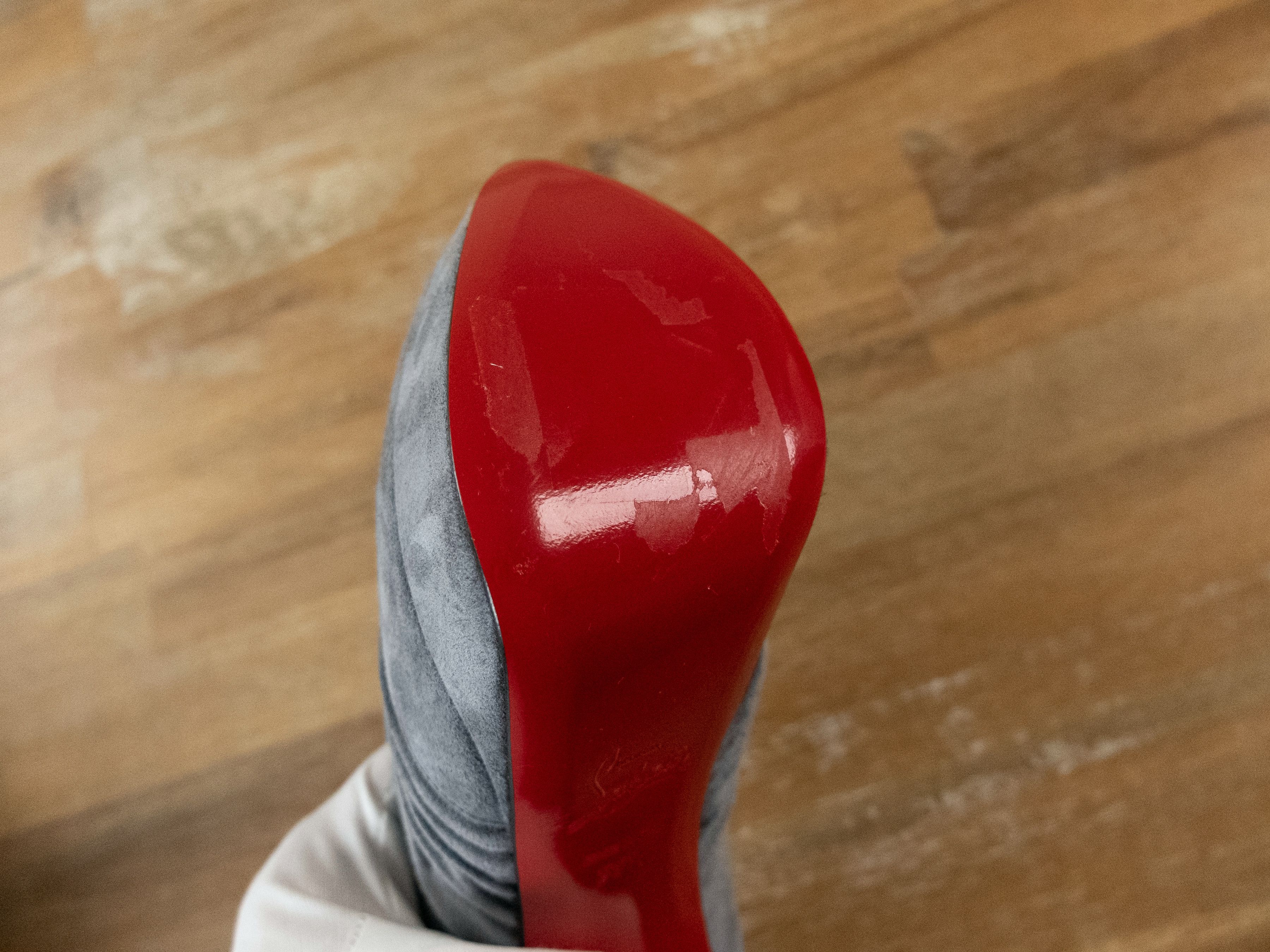 Christian Louboutin $945 CHRISTIAN LOUBOUTIN Drapadita gray suede platform pumps Size US 9.5 / IT 39.5 - 7 Thumbnail