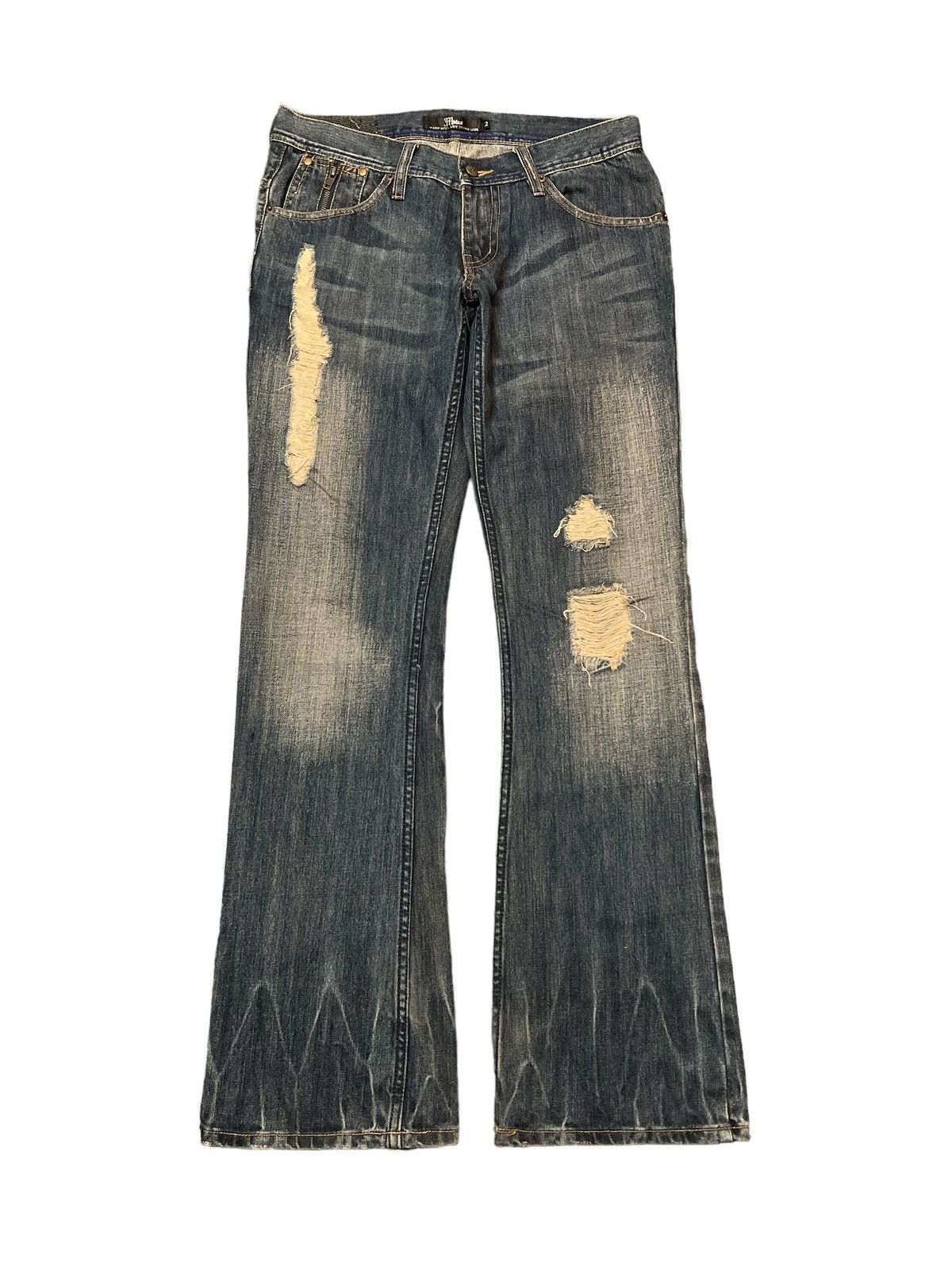 Japanese Brand × Vintage FLARED💥JAPANESE BRAND MIDAS RIPPED DENIM PANT Size US 31 - 1 Thumbnail