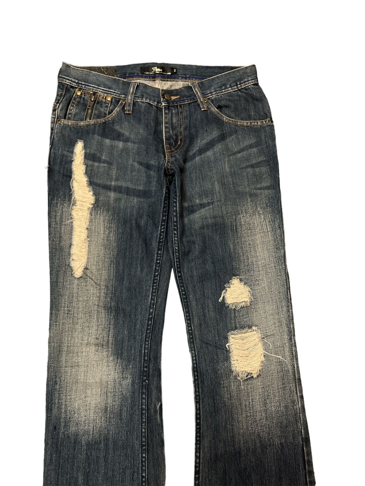 Japanese Brand × Vintage FLARED💥JAPANESE BRAND MIDAS RIPPED DENIM PANT Size US 31 - 3 Thumbnail