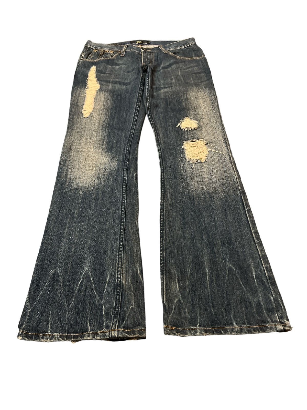 Japanese Brand × Vintage FLARED💥JAPANESE BRAND MIDAS RIPPED DENIM PANT Size US 31 - 2 Thumbnail