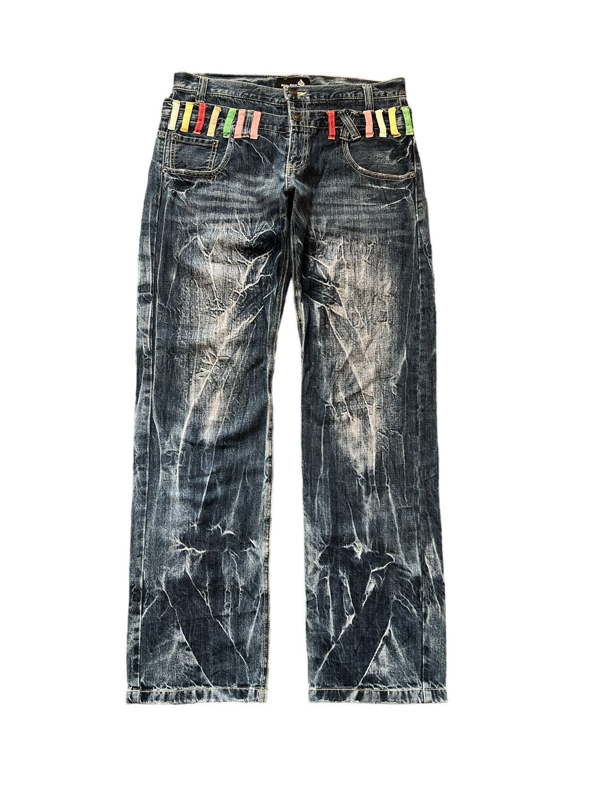 DOUBLE WAIST🔥JUNGLE STORM DISTRESSED DENIM PANT