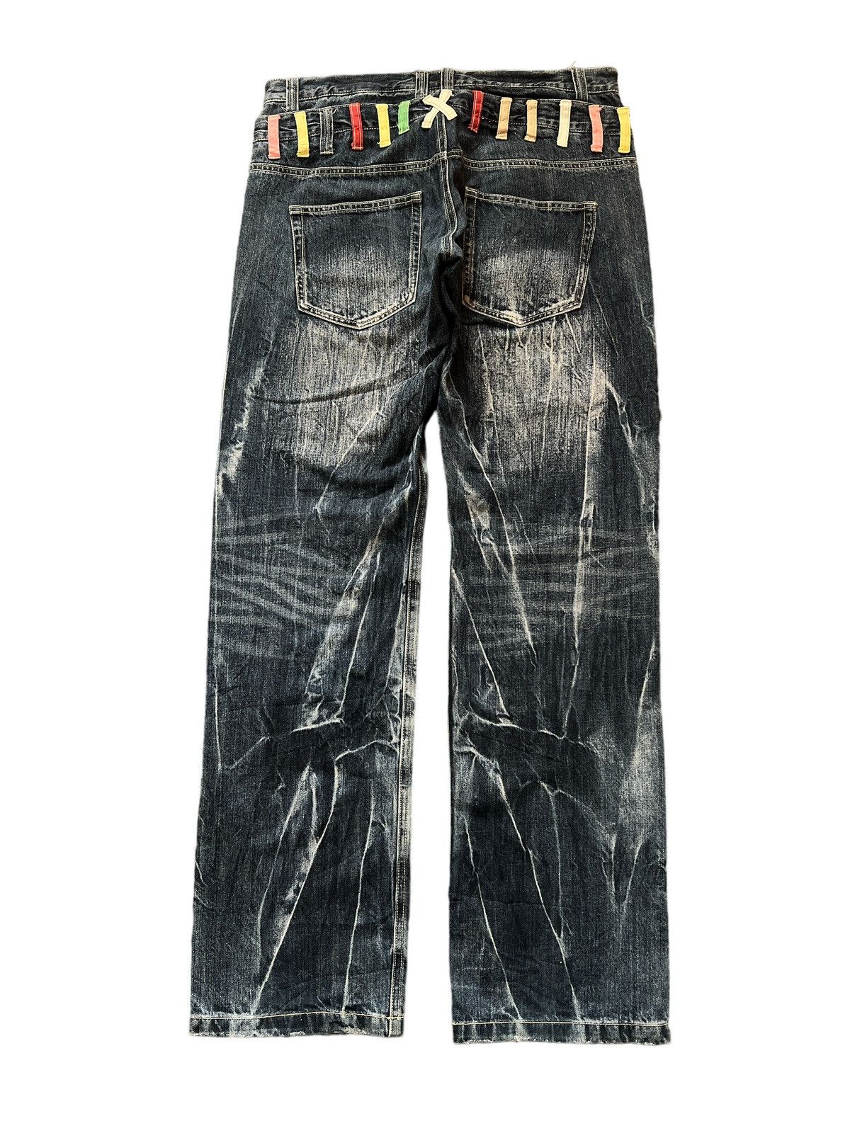 Japanese Brand × Vintage DOUBLE WAIST🔥JUNGLE STORM DISTRESSED DENIM PANT Size US 33 - 6 Thumbnail