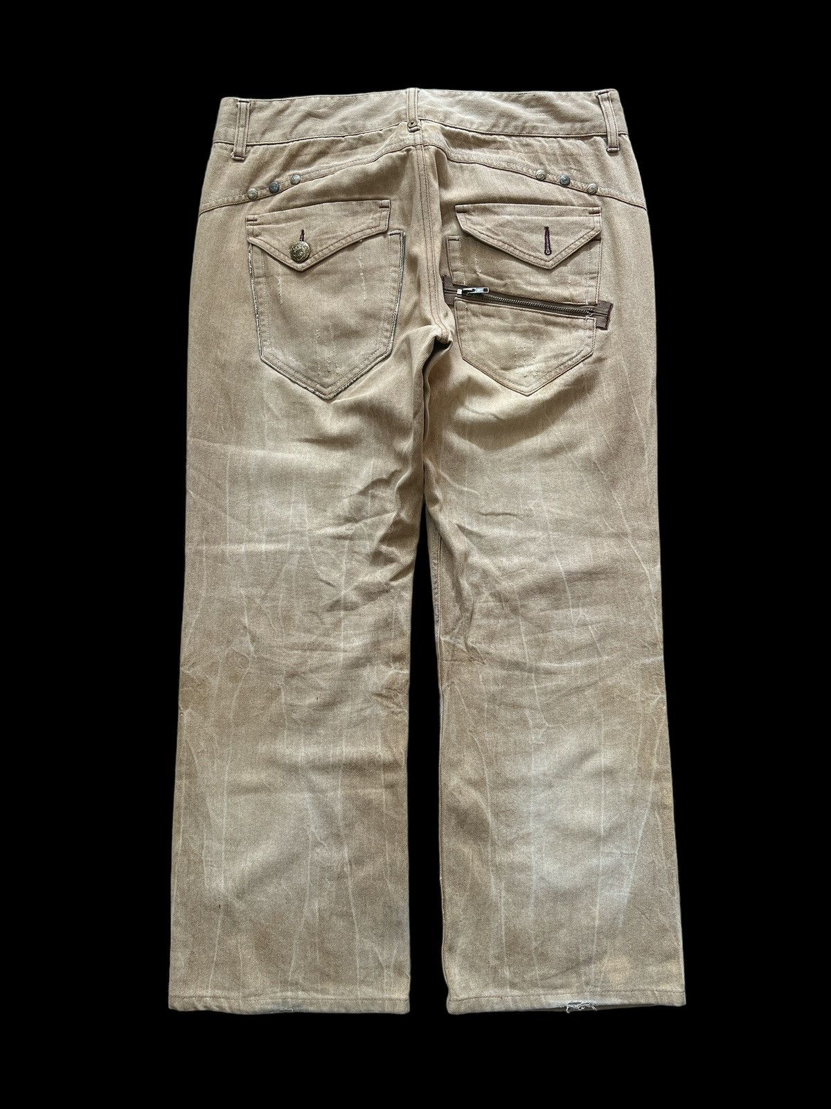 Japanese Brand × Vintage BAGGY💥OIL CAKE BROWN FADED DISTRESSED DENIM PANT Size US 34 / EU 50 - 7 Thumbnail