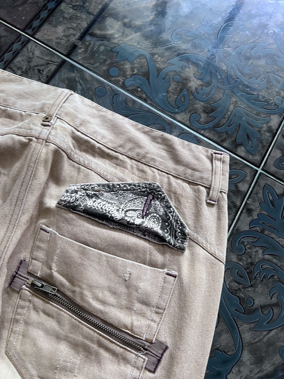 Japanese Brand × Vintage BAGGY💥OIL CAKE BROWN FADED DISTRESSED DENIM PANT Size US 34 / EU 50 - 8 Thumbnail