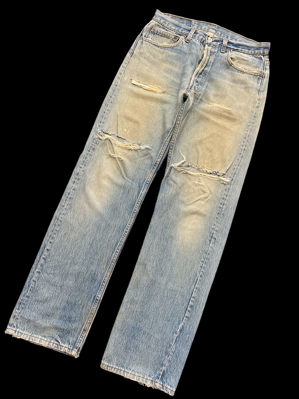 Japanese Brand × Levi's THRASHED VINTAGE LEVIS 501 RIPPED KURT KOBAIN Size US 30 / EU 46 - 6 Thumbnail