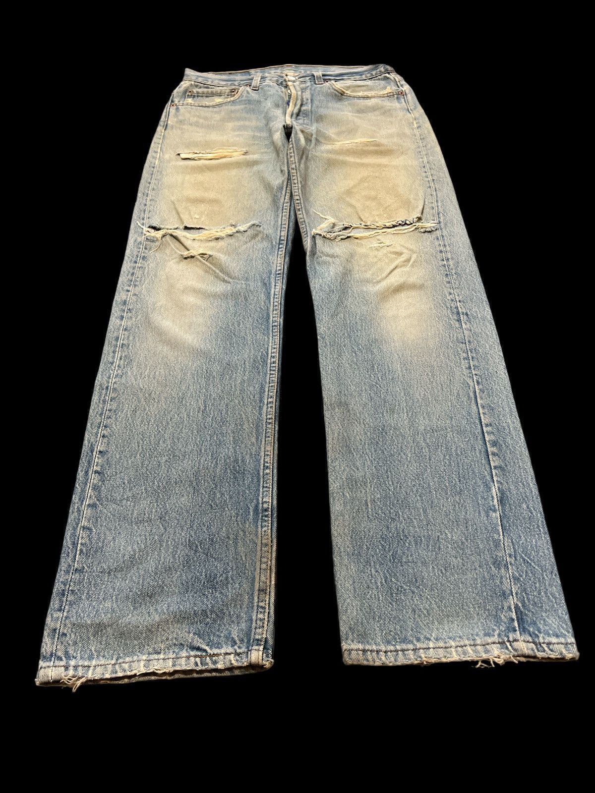 Japanese Brand × Levi's THRASHED VINTAGE LEVIS 501 RIPPED KURT KOBAIN Size US 30 / EU 46 - 2 Thumbnail