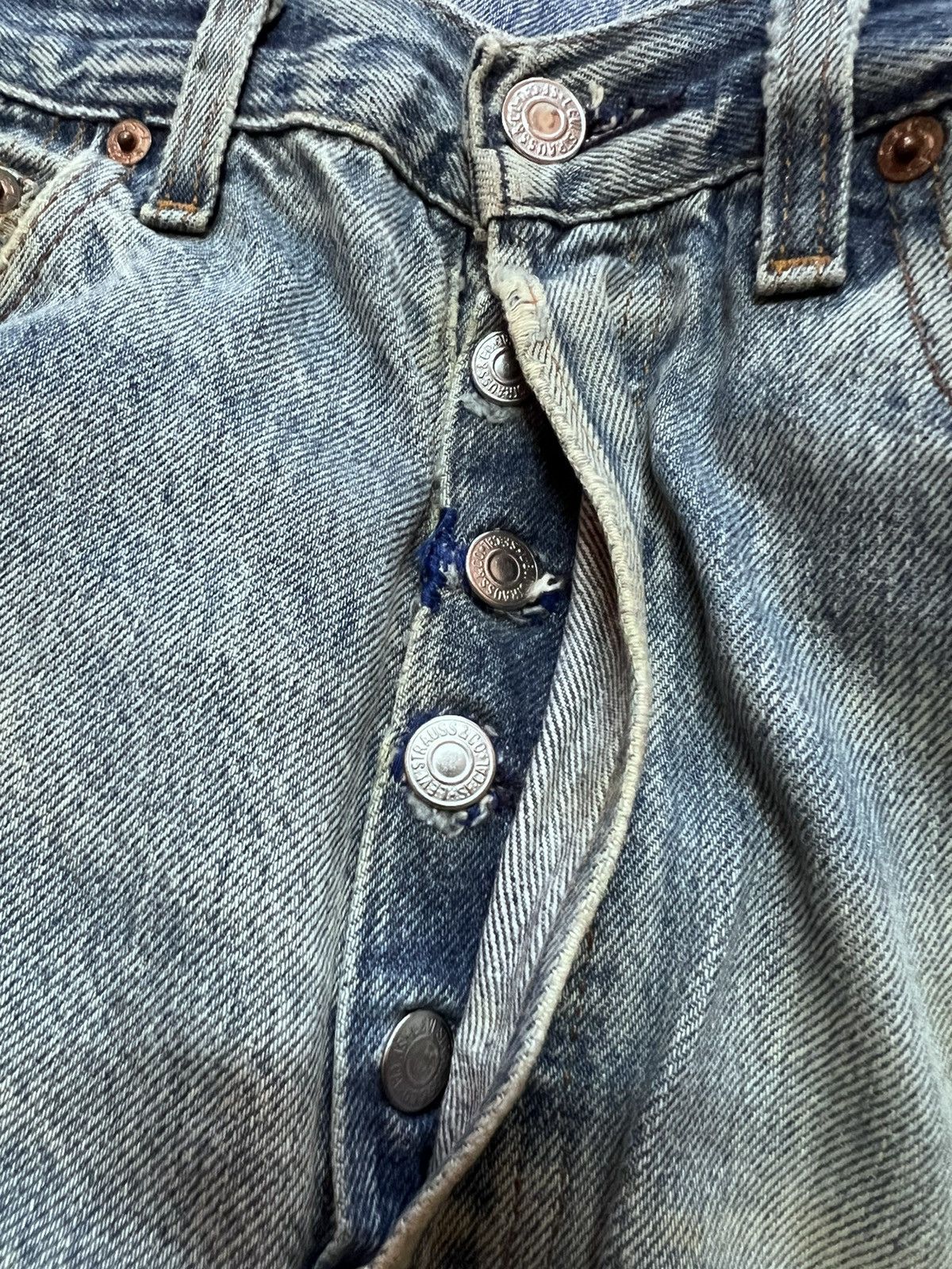 Japanese Brand × Levi's THRASHED VINTAGE LEVIS 501 RIPPED KURT KOBAIN Size US 30 / EU 46 - 9 Thumbnail
