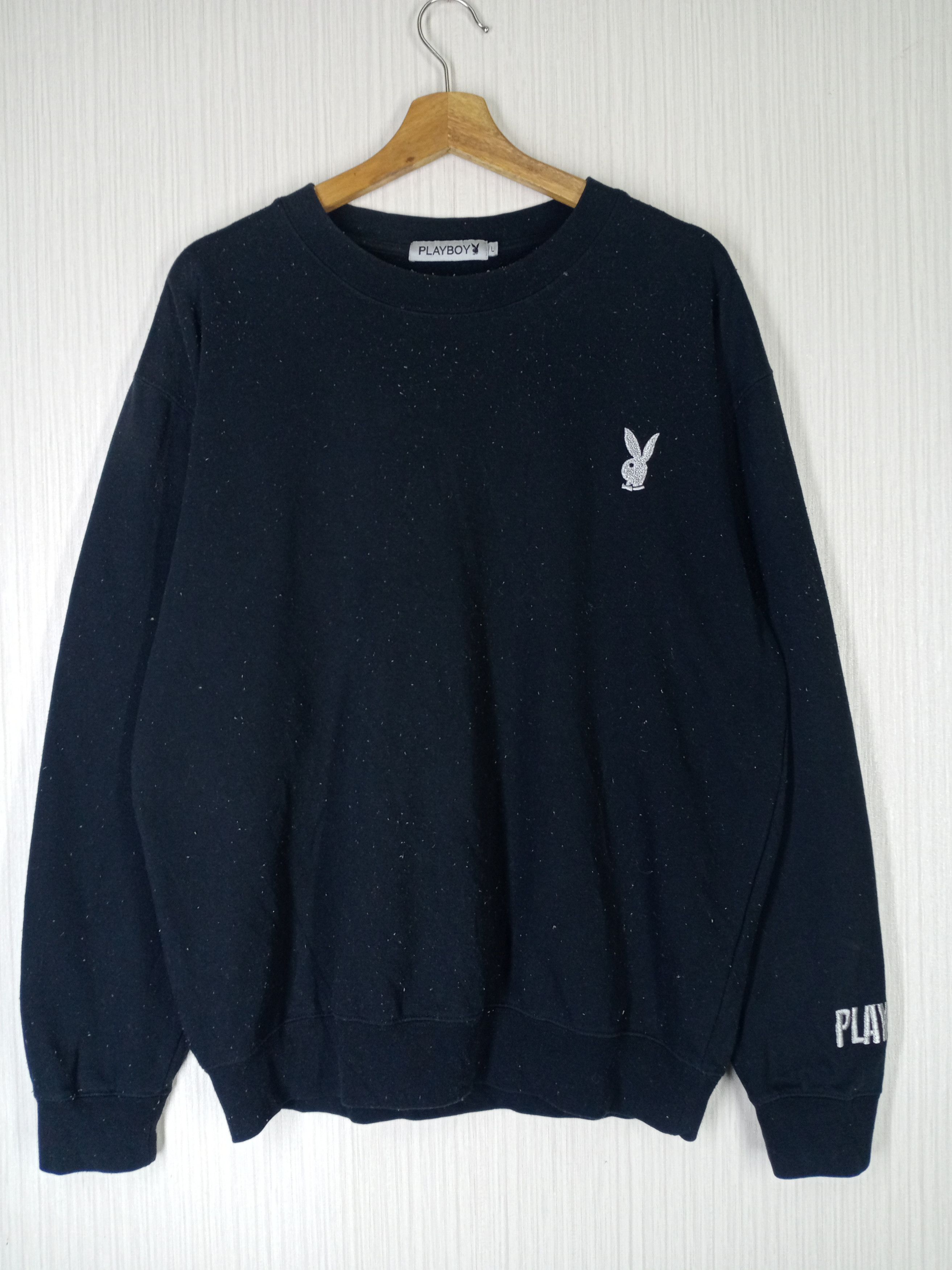 Playboy Rare Vintage Playboy Big Logo Embroidery Sweatshirt Size US L / EU 52-54 / 3 - 2 Thumbnail