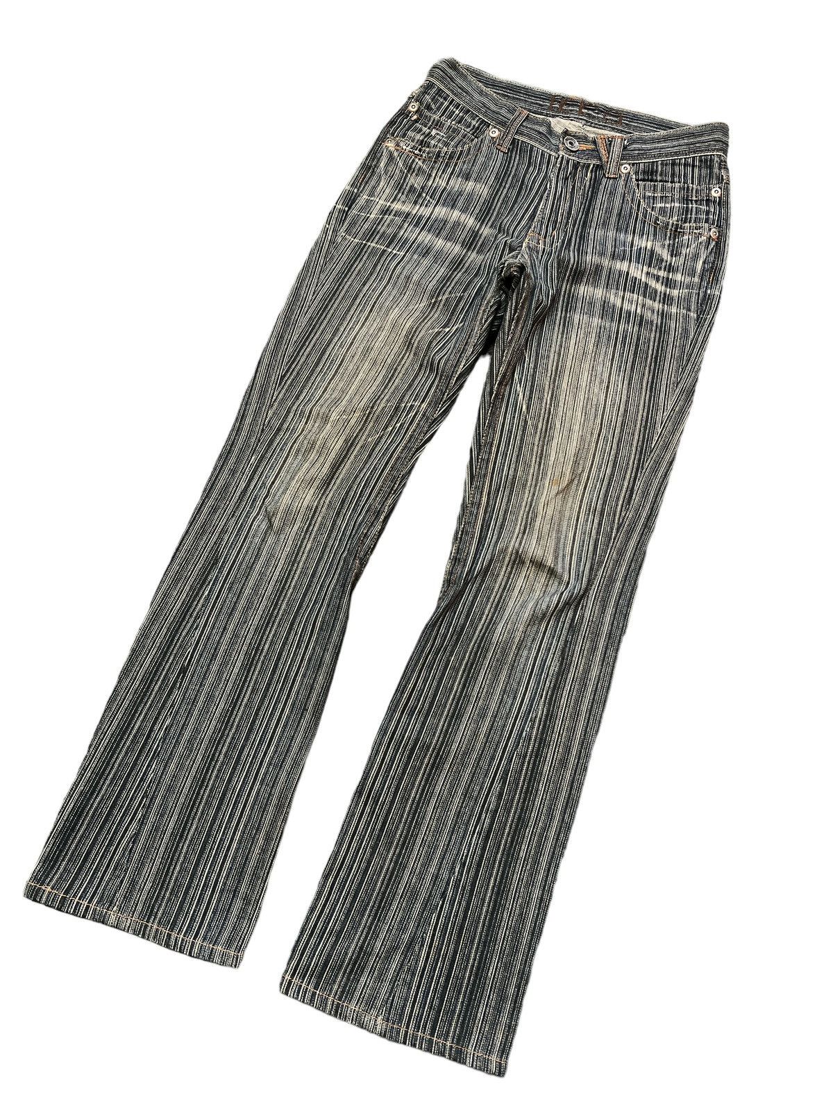 Japanese Brand × Vintage FLARED💥IKKA STRIPE DISTRESSED DENIM PANT Size US 28 / EU 44 - 5 Thumbnail
