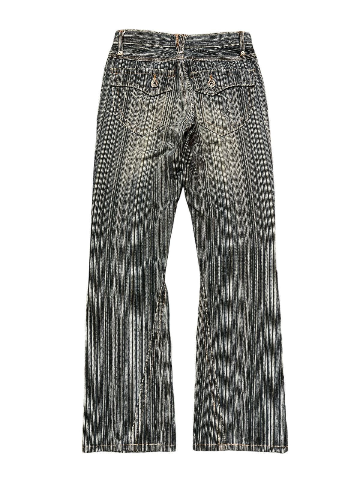 Japanese Brand × Vintage FLARED💥IKKA STRIPE DISTRESSED DENIM PANT Size US 28 / EU 44 - 6 Thumbnail