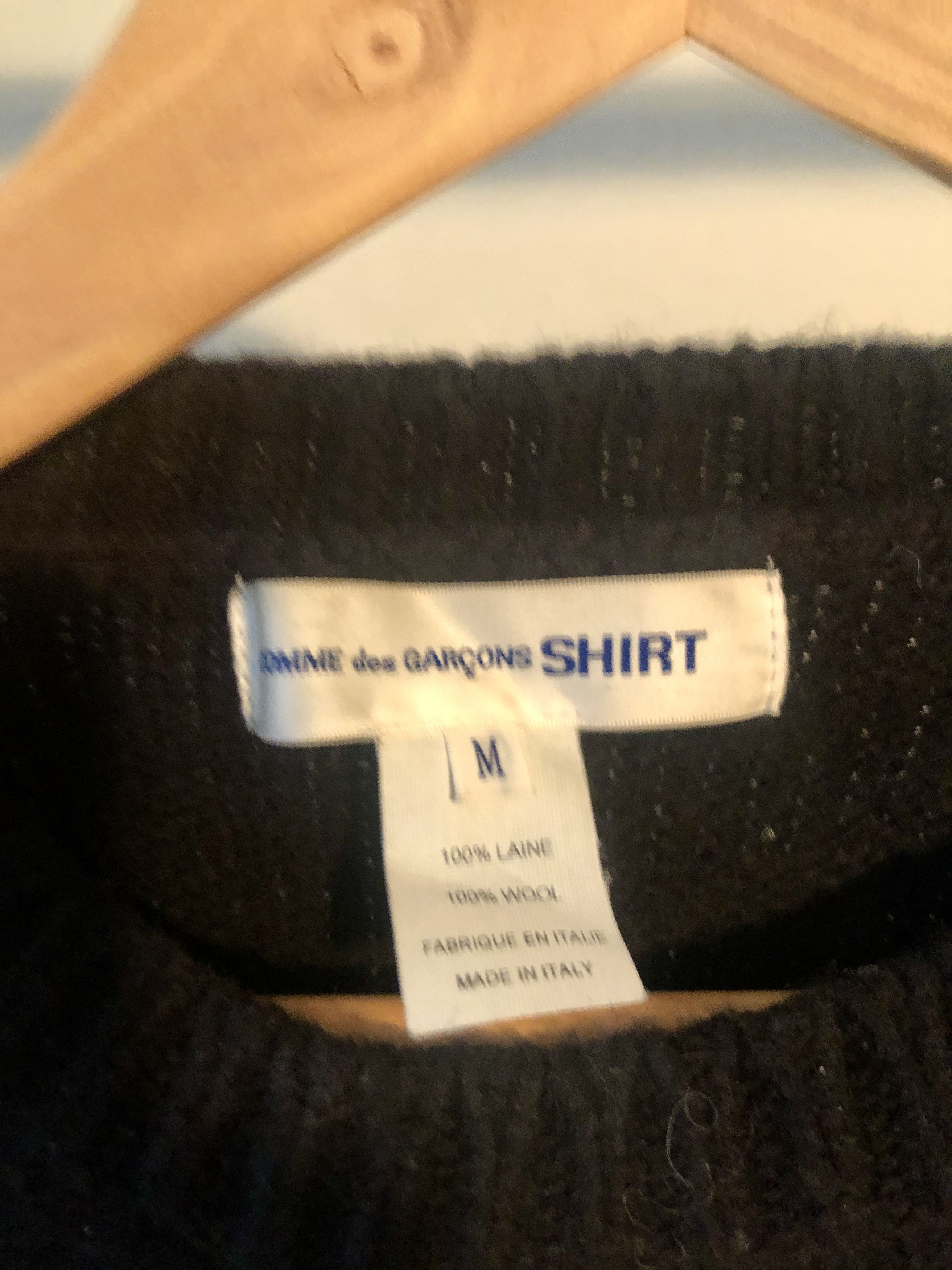 Comme des Garcons SHIRT Comme des Garçons Shirt side-slits, black wool sweater Size US M / EU 48-50 / 2 - 5 Thumbnail