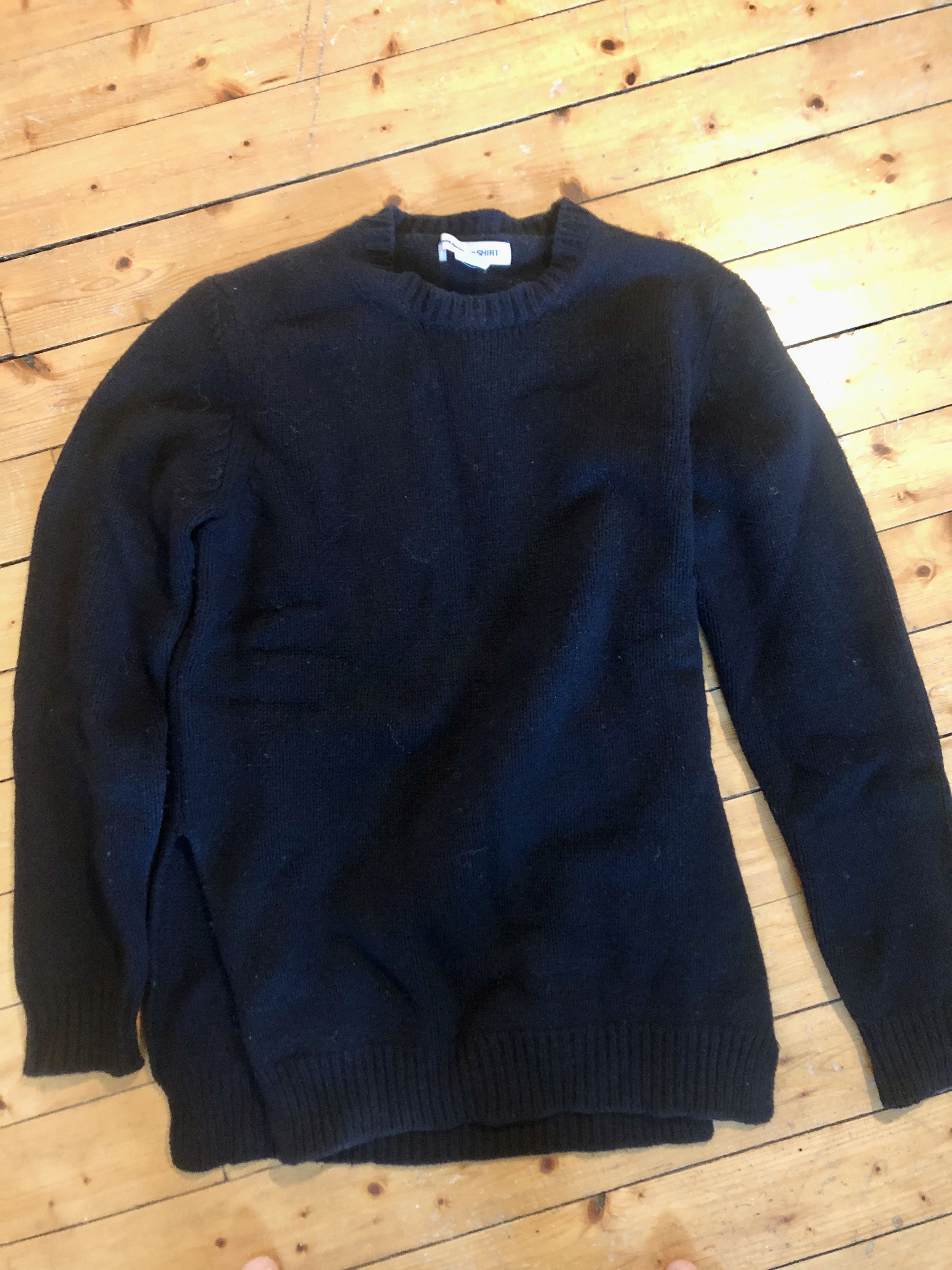Comme des Garcons SHIRT Comme des Garçons Shirt side-slits, black wool sweater Size US M / EU 48-50 / 2 - 9 Thumbnail