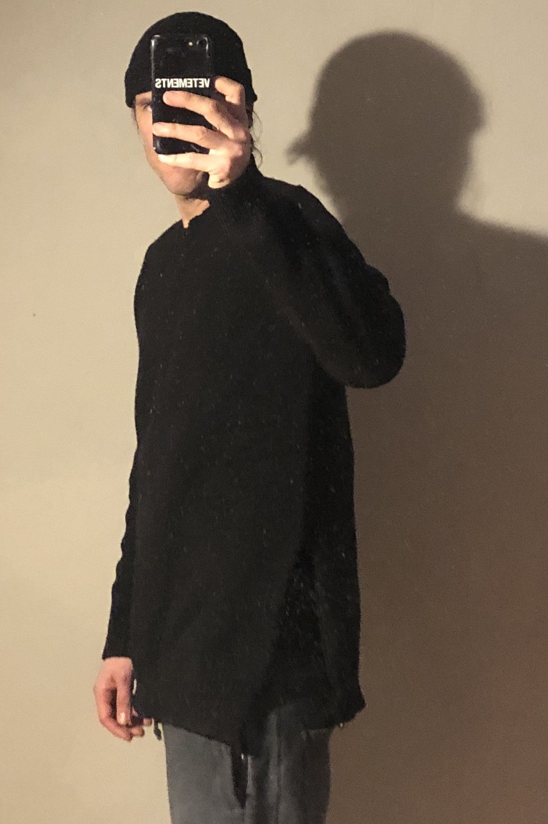 Comme des Garcons SHIRT Comme des Garçons Shirt side-slits, black wool sweater Size US M / EU 48-50 / 2 - 3 Thumbnail