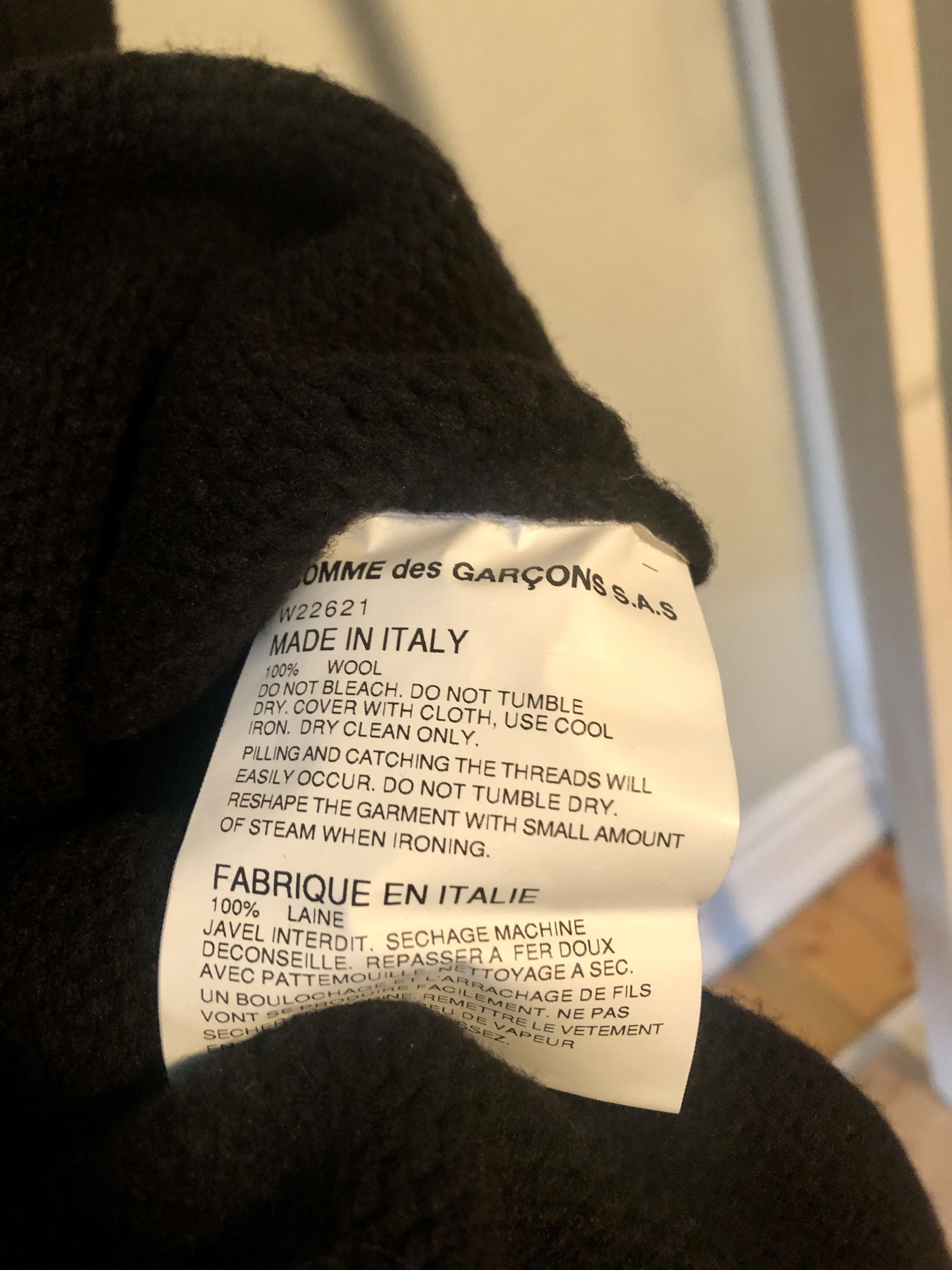 Comme des Garcons SHIRT Comme des Garçons Shirt side-slits, black wool sweater Size US M / EU 48-50 / 2 - 7 Thumbnail