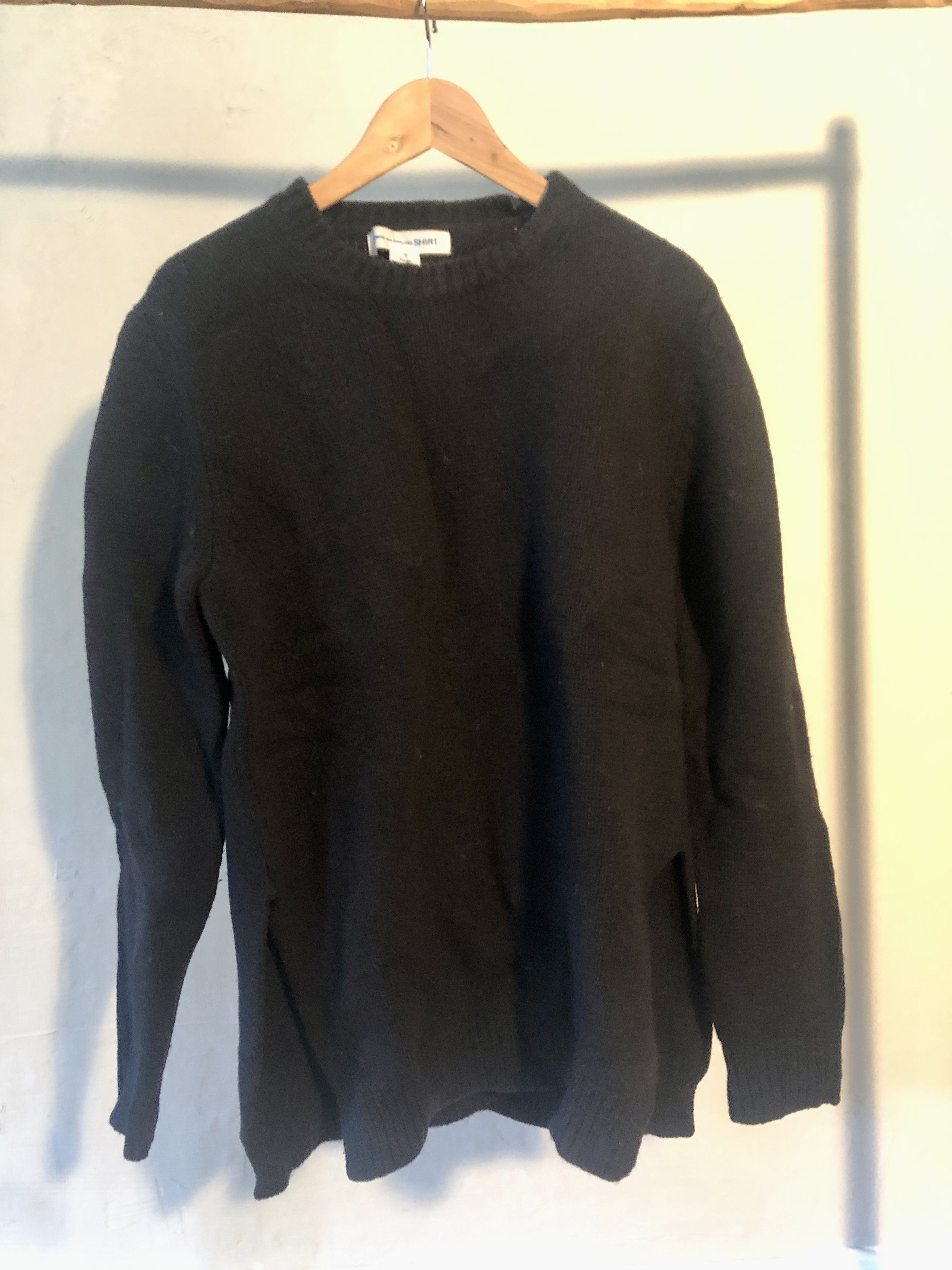 Comme des Garcons SHIRT Comme des Garçons Shirt side-slits, black wool sweater Size US M / EU 48-50 / 2 - 1 Thumbnail