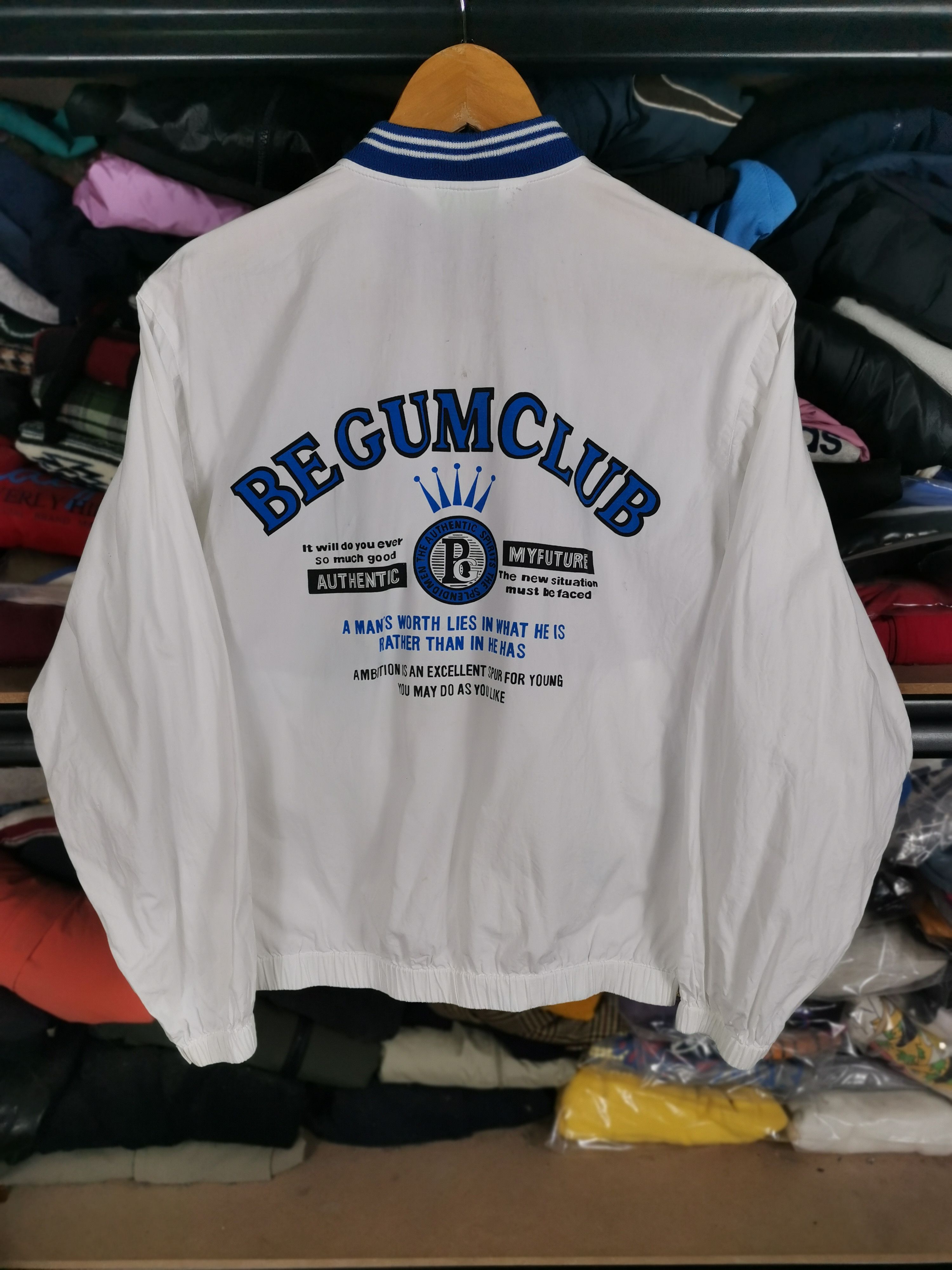 image of Archival Clothing Vintage Begum Club By Rally Boy Button Jacket in White, Men's (Size Medium)