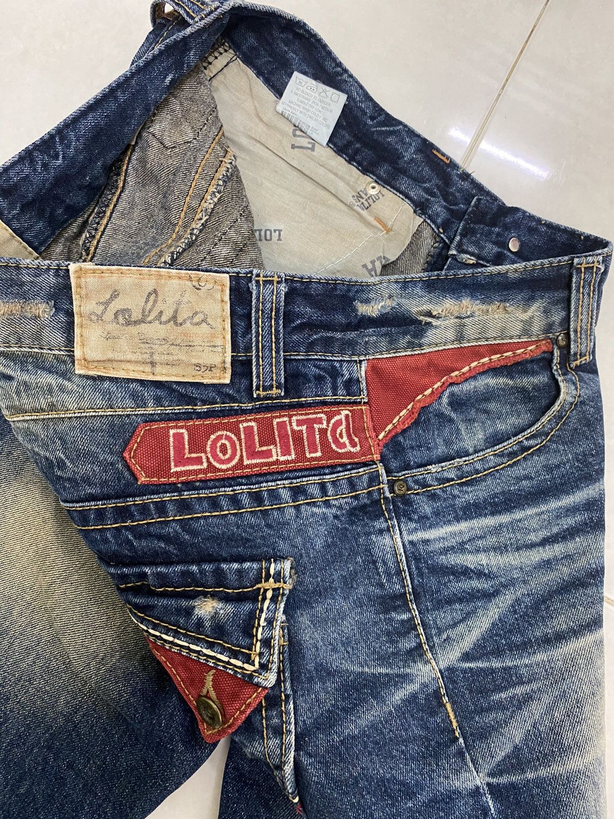 Hysteric Glamour × Japanese Brand Japanese Brand Lolita Fade Denim Pants Size US 33 - 7 Thumbnail