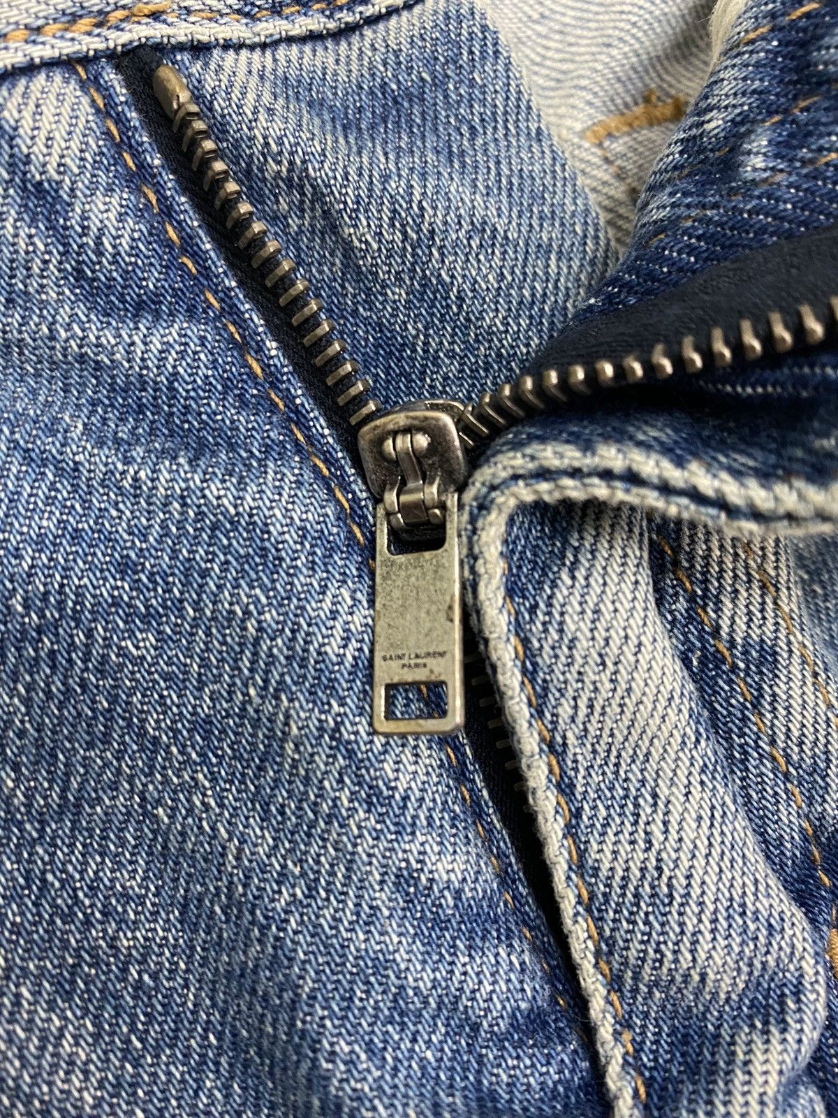 Saint Laurent Paris Saint Laurent Distressed Style Denim Pant Size US 29 - 13 Thumbnail