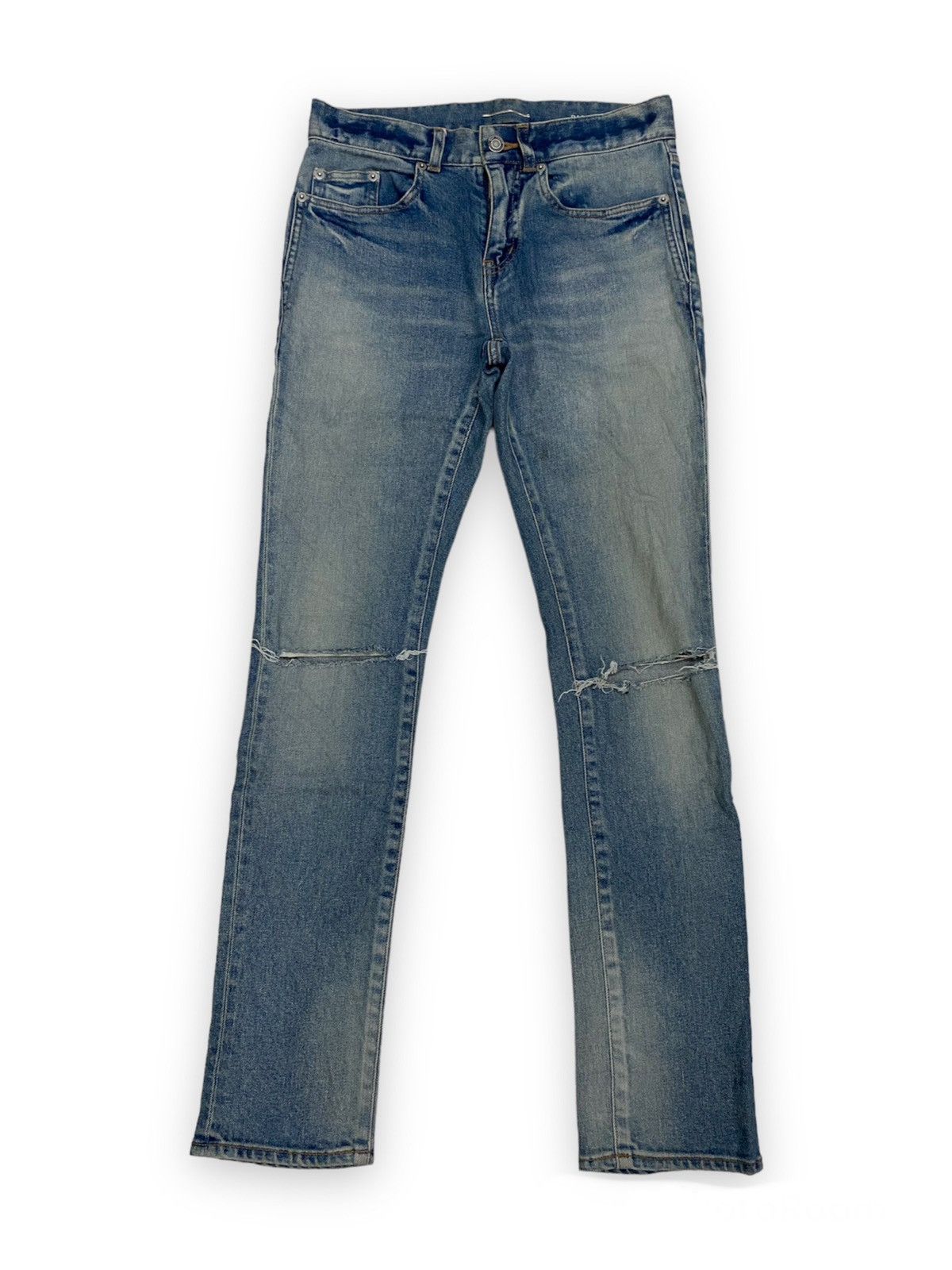 Saint Laurent Paris Saint Laurent Distressed Style Denim Pant Size US 29 - 1 Thumbnail