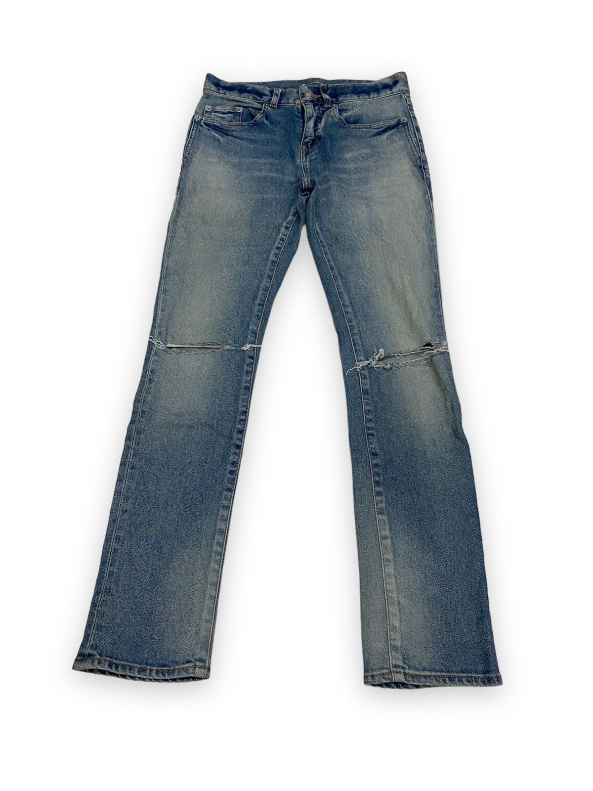 Saint Laurent Paris Saint Laurent Distressed Style Denim Pant Size US 29 - 2 Thumbnail