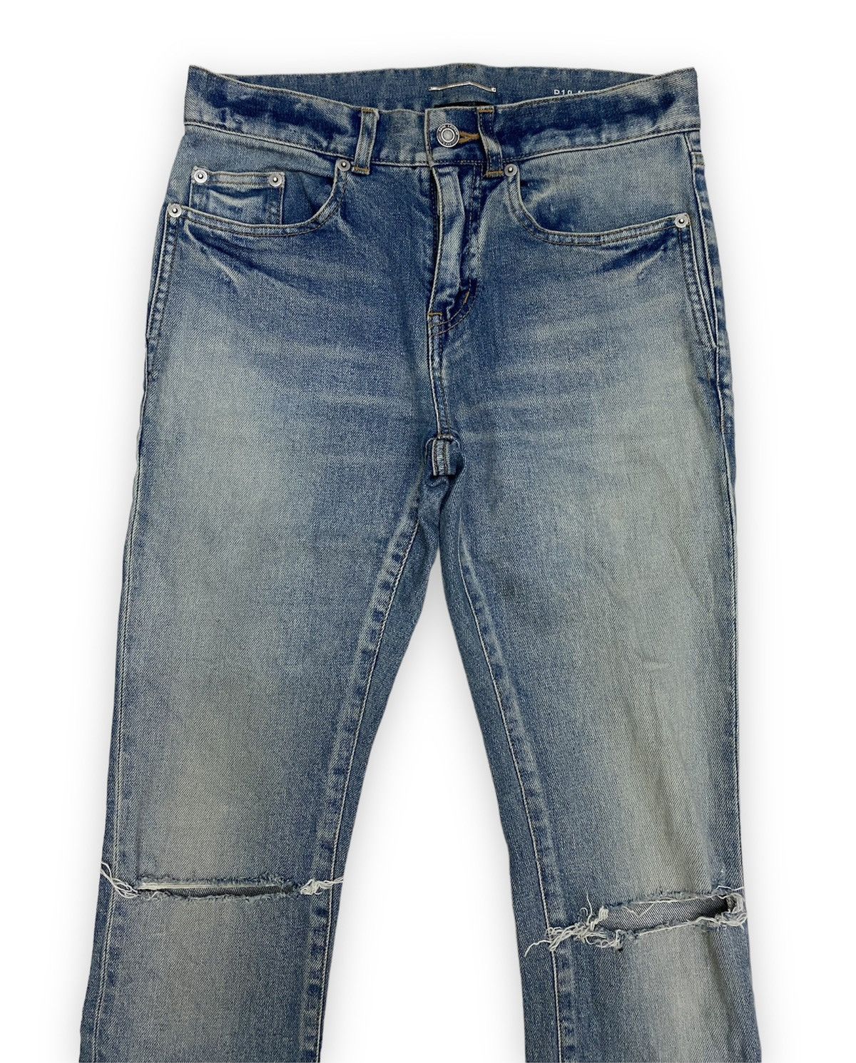 Saint Laurent Paris Saint Laurent Distressed Style Denim Pant Size US 29 - 3 Thumbnail