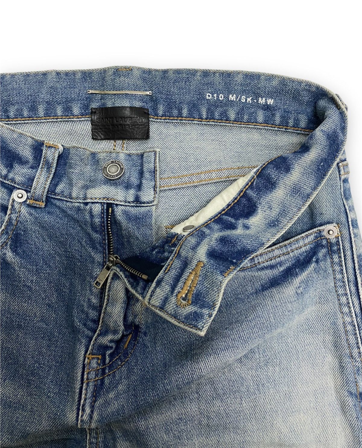 Saint Laurent Paris Saint Laurent Distressed Style Denim Pant Size US 29 - 7 Thumbnail