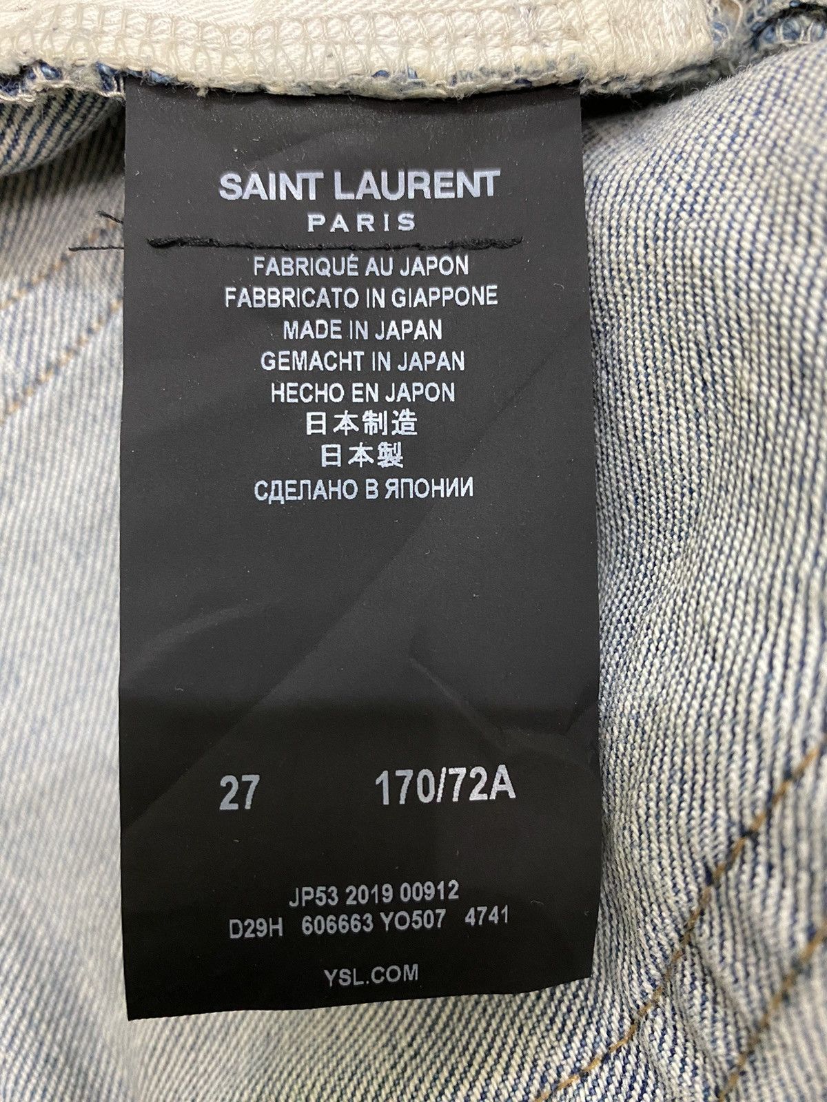 Saint Laurent Paris Saint Laurent Distressed Style Denim Pant Size US 29 - 10 Thumbnail