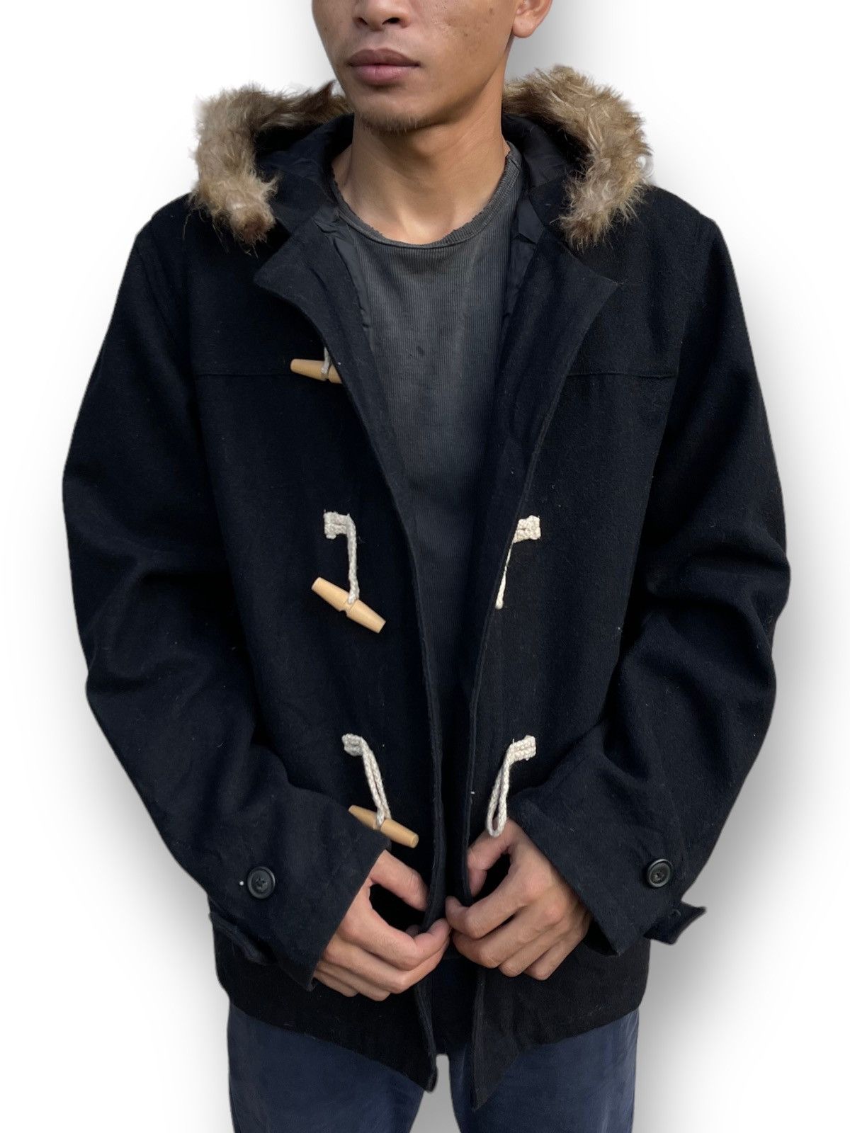 Woolrich Woolen Mills VINTAGE WOOLRICH DUFFLE JACKET WITH FAUX FUR HOOD Size US XL / EU 56 / 4 - 2 Thumbnail