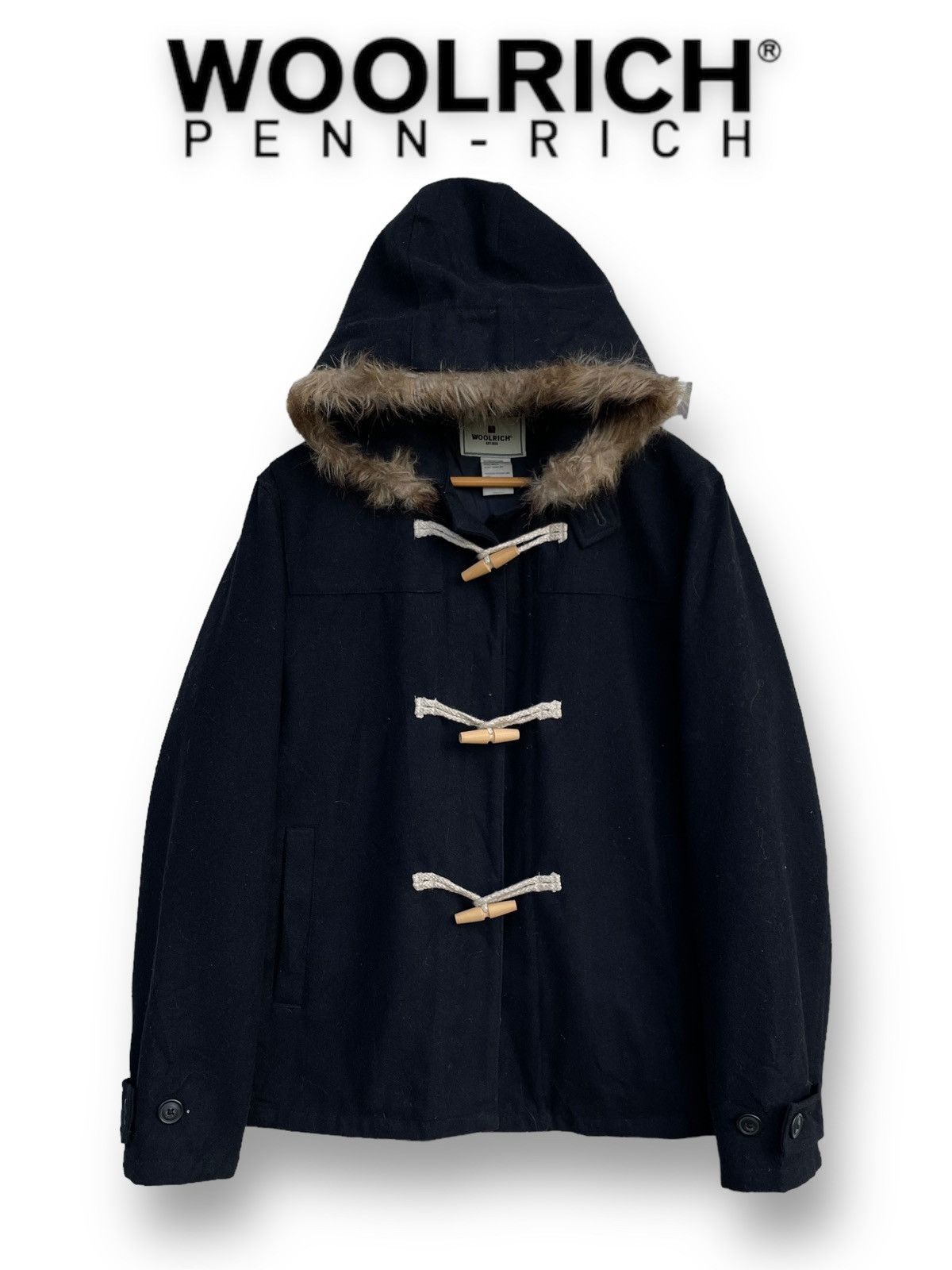 Woolrich Woolen Mills VINTAGE WOOLRICH DUFFLE JACKET WITH FAUX FUR HOOD Size US XL / EU 56 / 4 - 1 Thumbnail