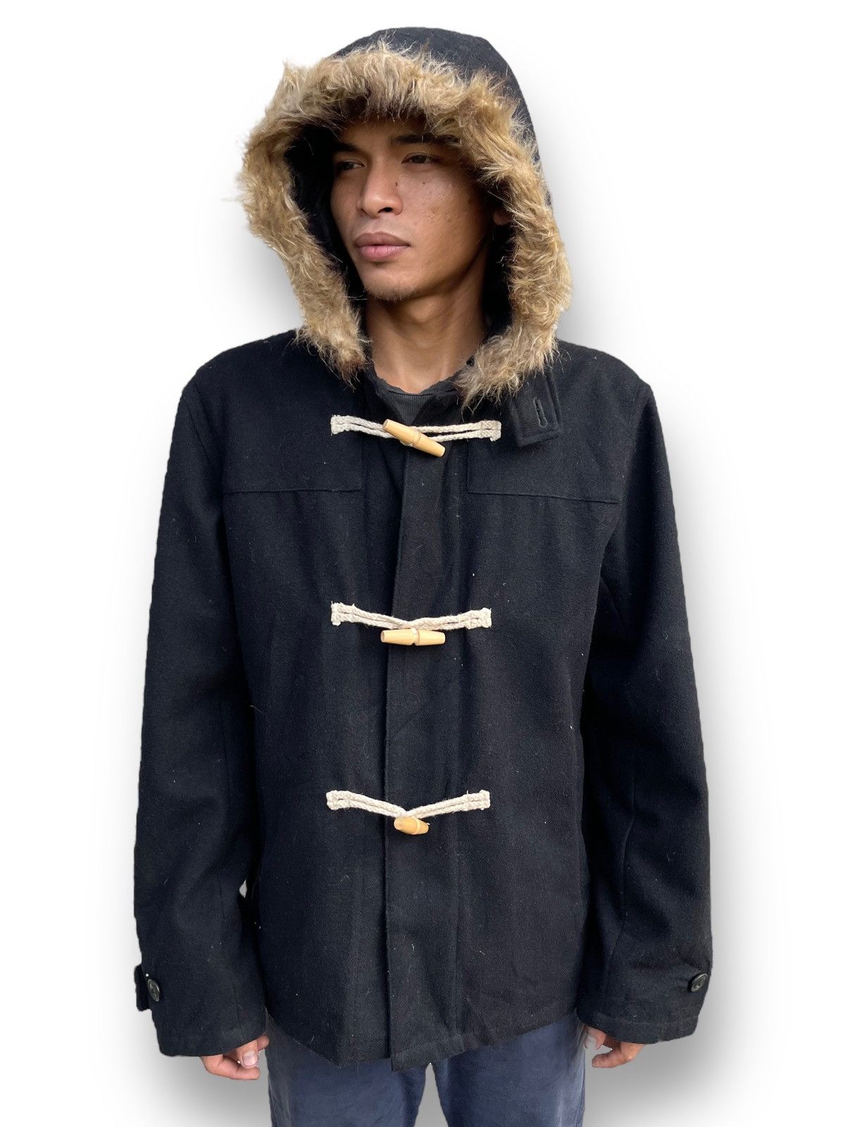 Woolrich Woolen Mills VINTAGE WOOLRICH DUFFLE JACKET WITH FAUX FUR HOOD Size US XL / EU 56 / 4 - 3 Thumbnail