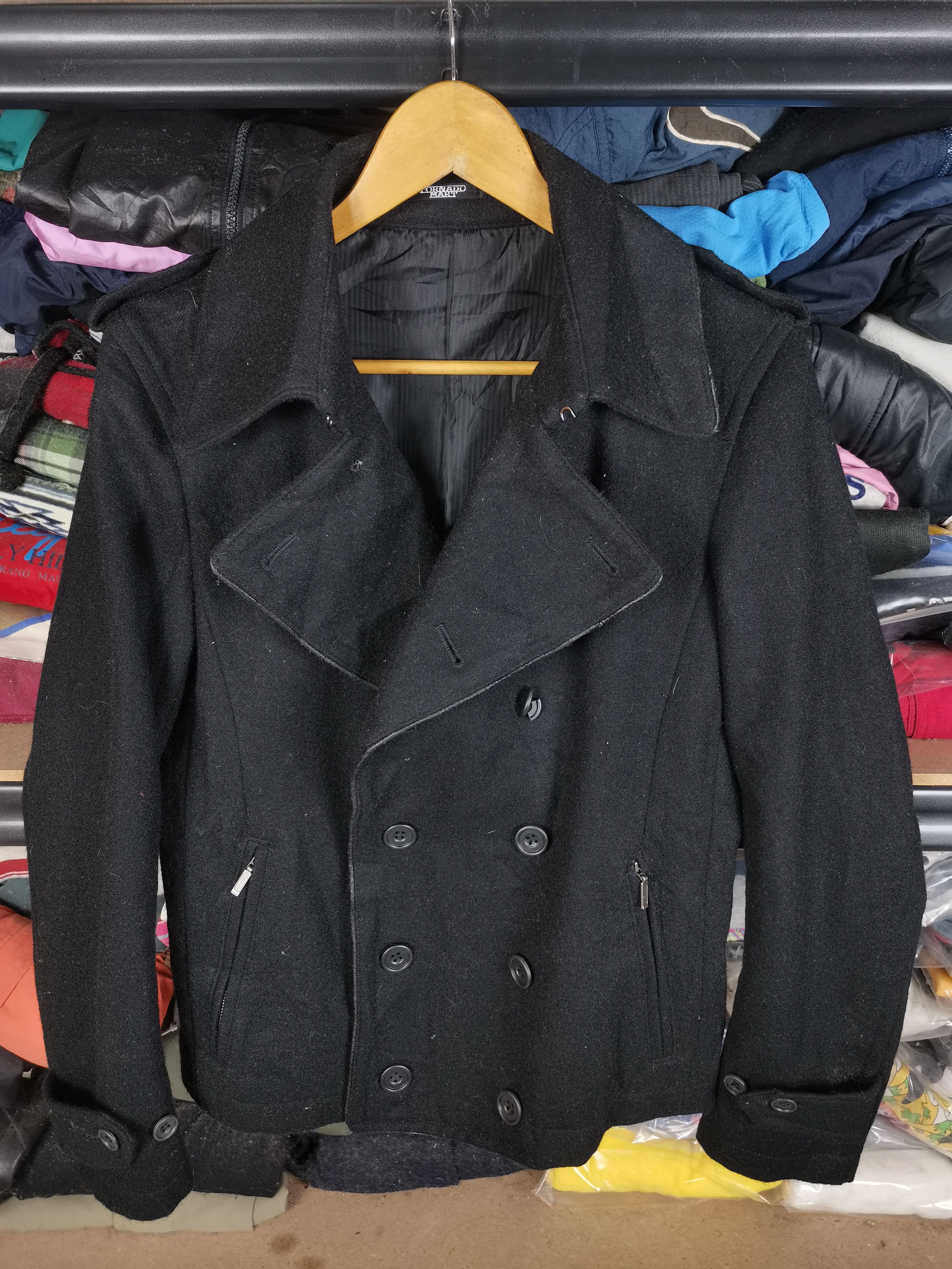 image of Archival Clothing x Tornado Mart Japan Vintage Tornado Mart Japan Wool Peacoat Jacket in Black, Wom