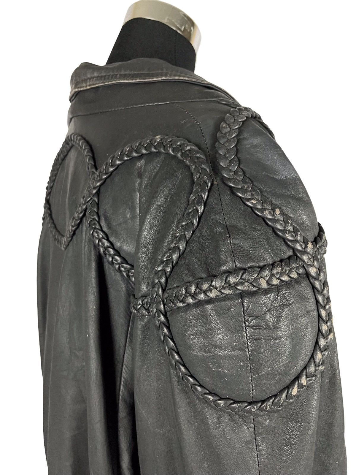 Japanese Brand Japanese Brand Black Leather Oversized Jacket Size ONE SIZE - 8 Thumbnail