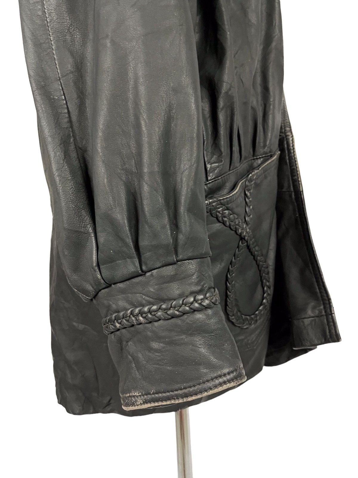 Japanese Brand Japanese Brand Black Leather Oversized Jacket Size ONE SIZE - 10 Thumbnail