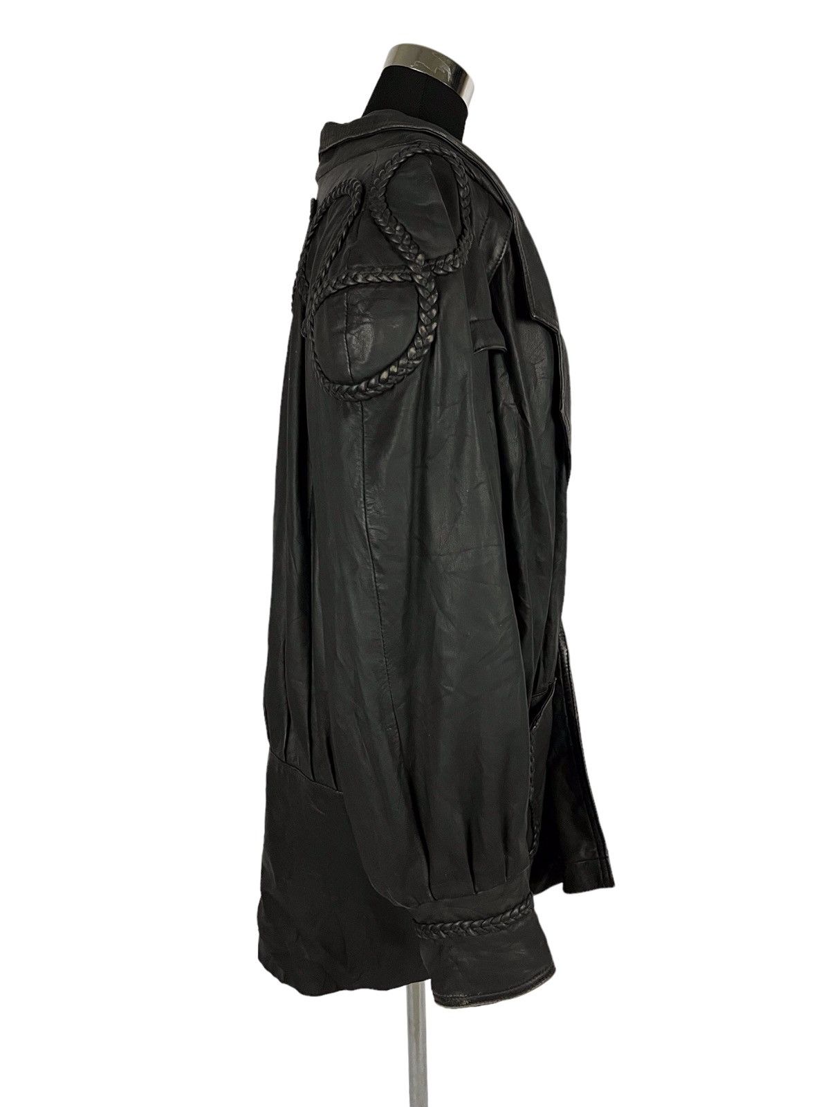 Japanese Brand Japanese Brand Black Leather Oversized Jacket Size ONE SIZE - 5 Thumbnail