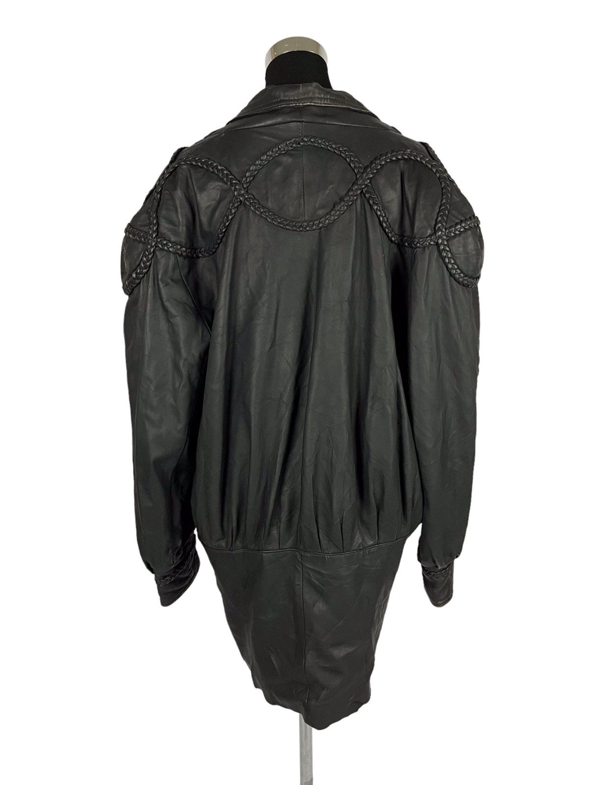 Japanese Brand Japanese Brand Black Leather Oversized Jacket Size ONE SIZE - 4 Thumbnail