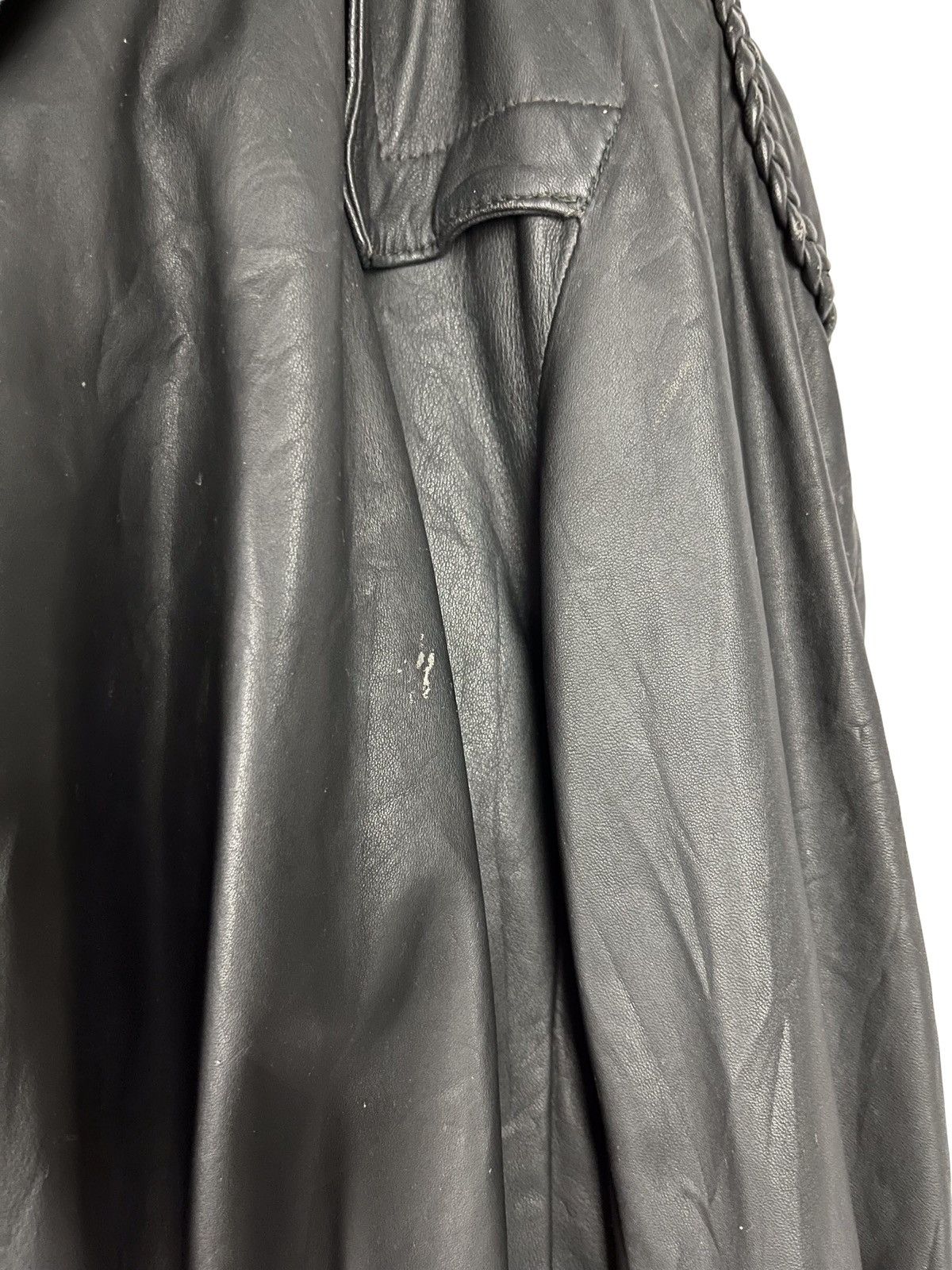 Japanese Brand Japanese Brand Black Leather Oversized Jacket Size ONE SIZE - 11 Thumbnail