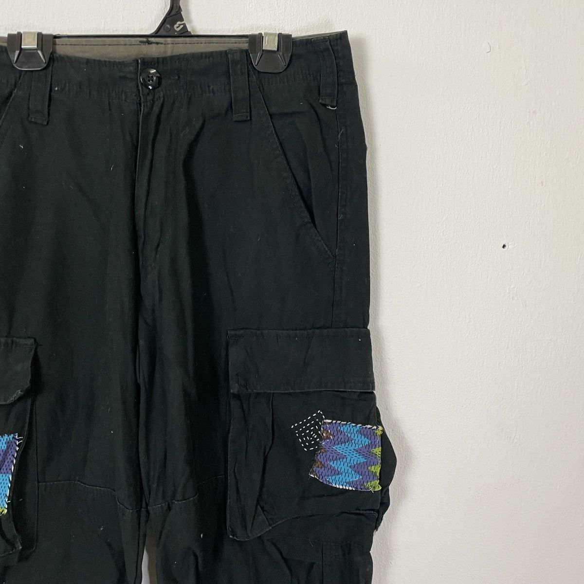 Japanese Brand Unbraded Utility Multipocket Patchwork Sashiko Cargo Pants Size US 29 - 3 Thumbnail