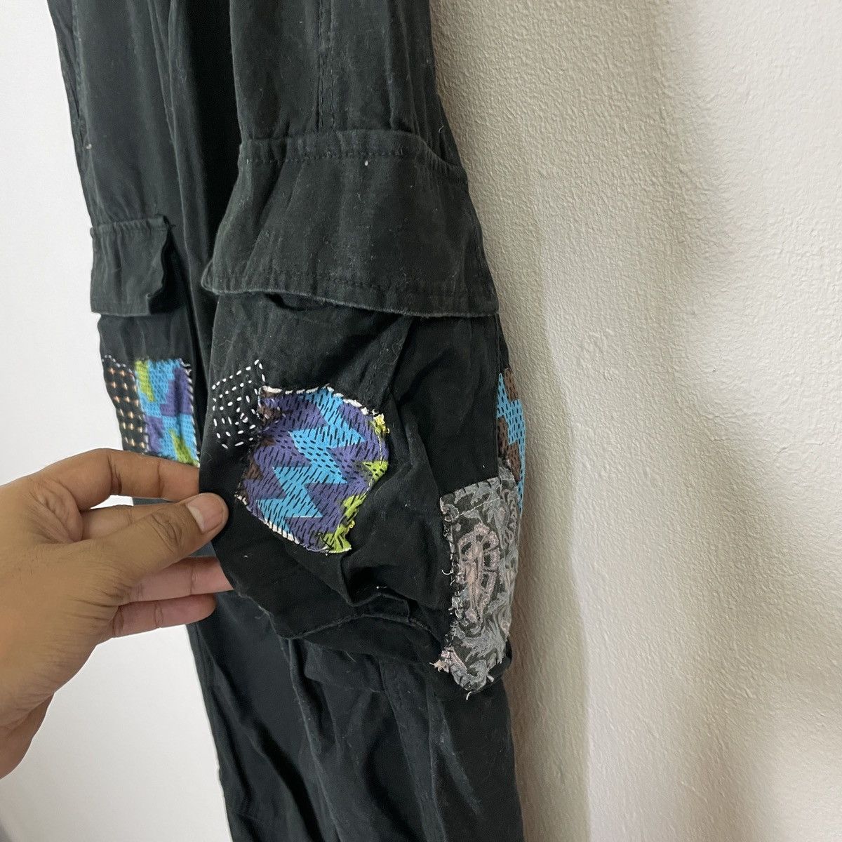 Japanese Brand Unbraded Utility Multipocket Patchwork Sashiko Cargo Pants Size US 29 - 6 Thumbnail