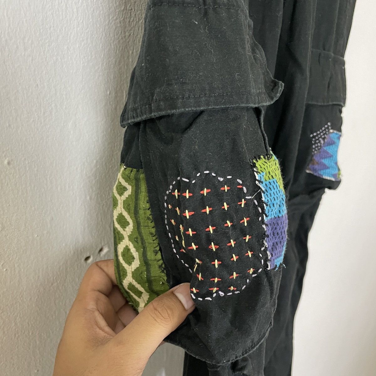Japanese Brand Unbraded Utility Multipocket Patchwork Sashiko Cargo Pants Size US 29 - 7 Thumbnail