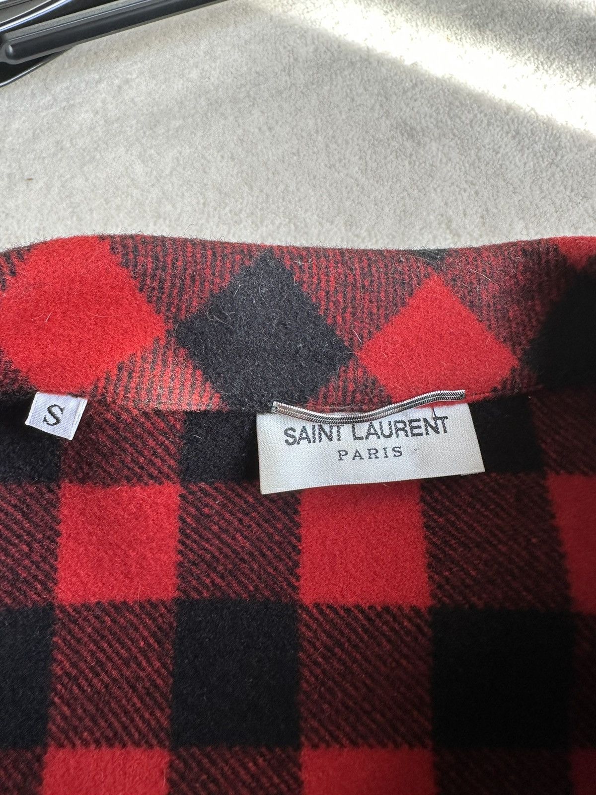 Saint Laurent Paris FW15 Saint Laurent 💯% wool red black Flannel jacket Hedi Size US S / EU 44-46 / 1 - 13 Thumbnail