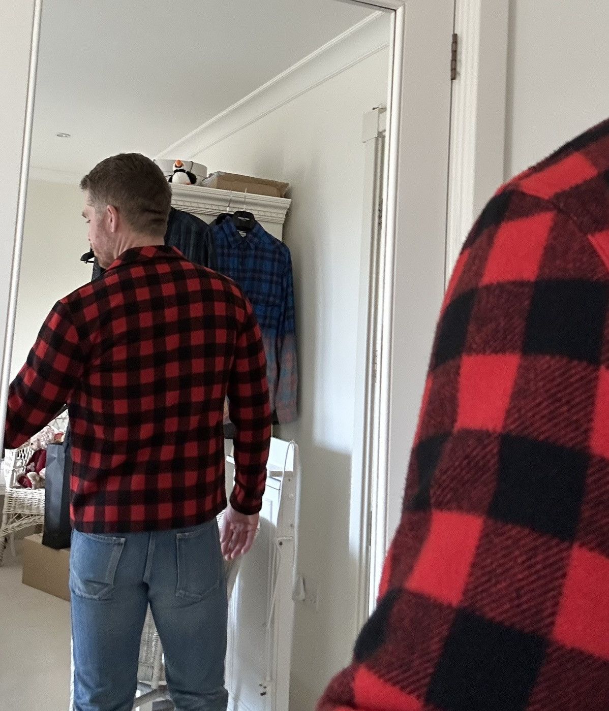 Saint Laurent Paris FW15 Saint Laurent 💯% wool red black Flannel jacket Hedi Size US S / EU 44-46 / 1 - 5 Thumbnail