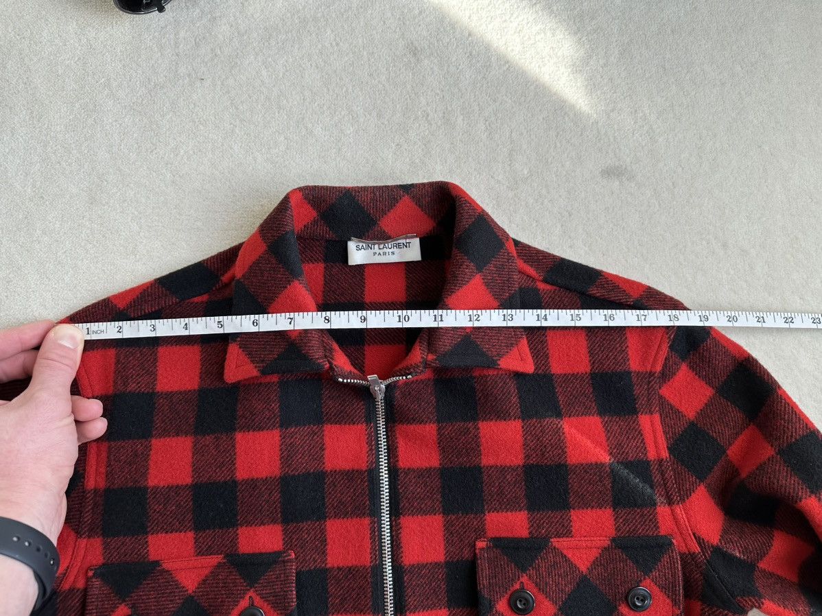 Saint Laurent Paris FW15 Saint Laurent 💯% wool red black Flannel jacket Hedi Size US S / EU 44-46 / 1 - 8 Thumbnail