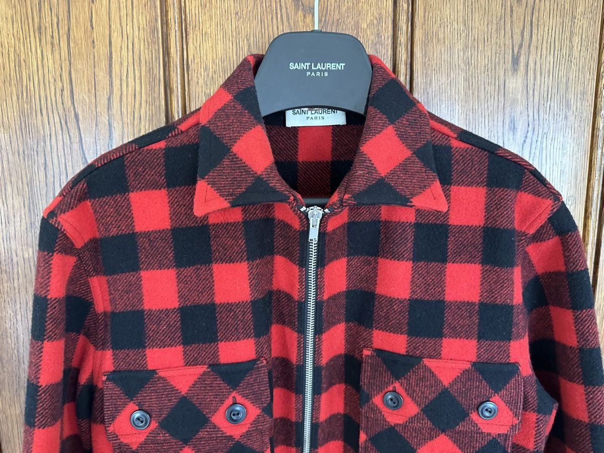 Saint Laurent Paris FW15 Saint Laurent 💯% wool red black Flannel jacket Hedi Size US S / EU 44-46 / 1 - 2 Thumbnail