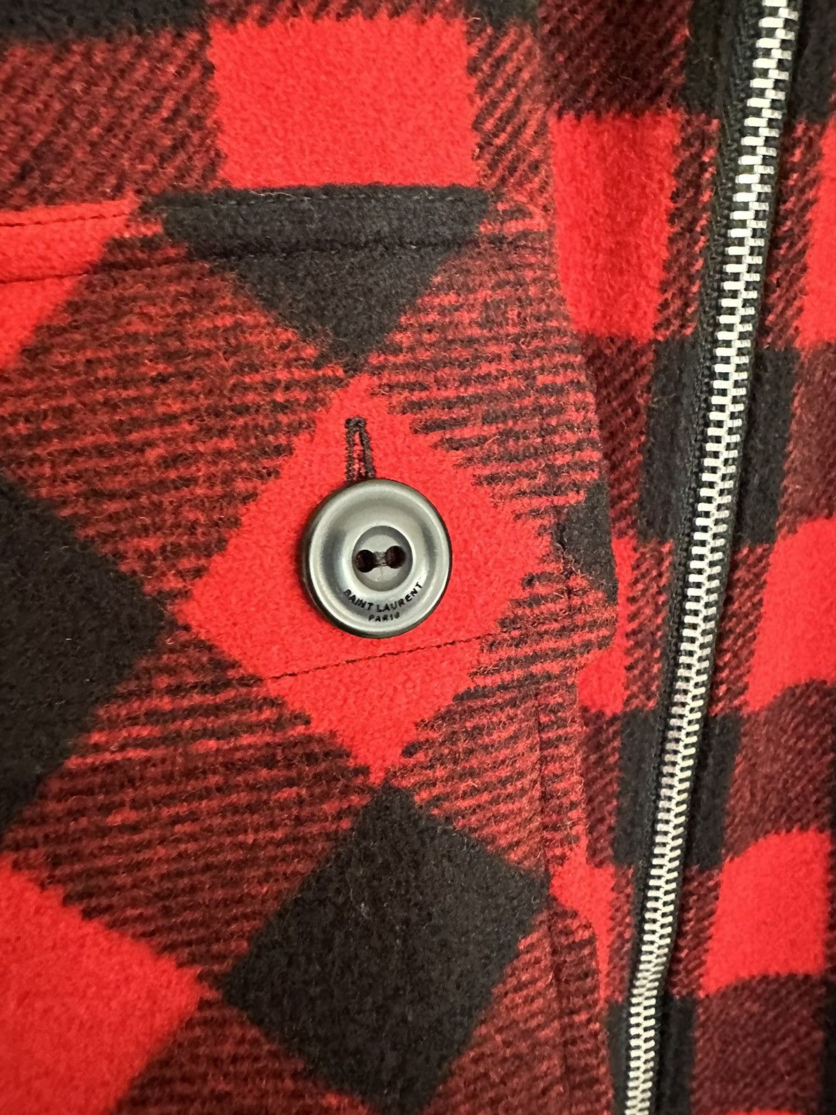 Saint Laurent Paris FW15 Saint Laurent 💯% wool red black Flannel jacket Hedi Size US S / EU 44-46 / 1 - 21 Thumbnail