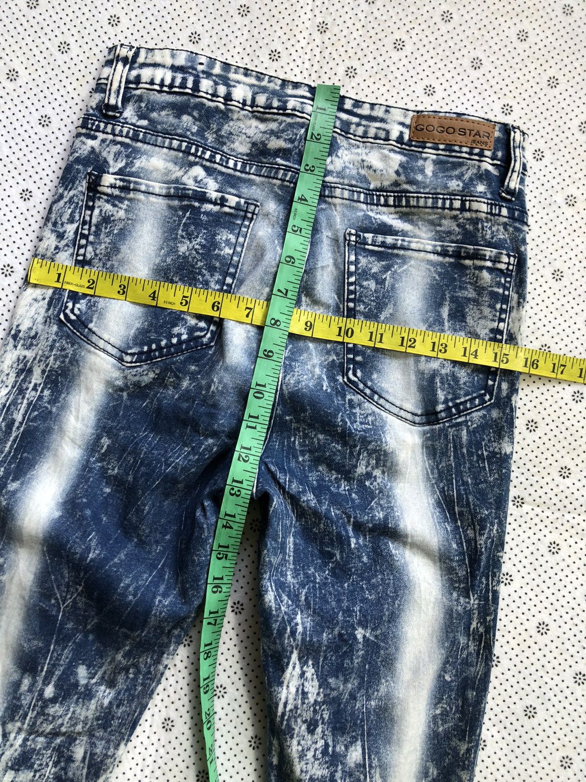 Gogo Star acid wash distressed jeans