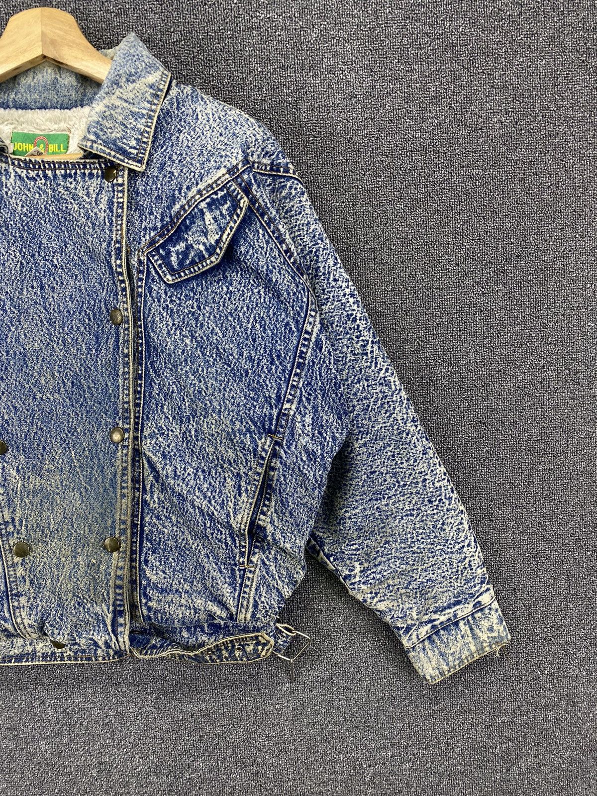Vintage Vintage John & Bill Acid Wash Style Rare Design Denim Jacket Size M / US 6-8 / IT 42-44 - 4 Thumbnail