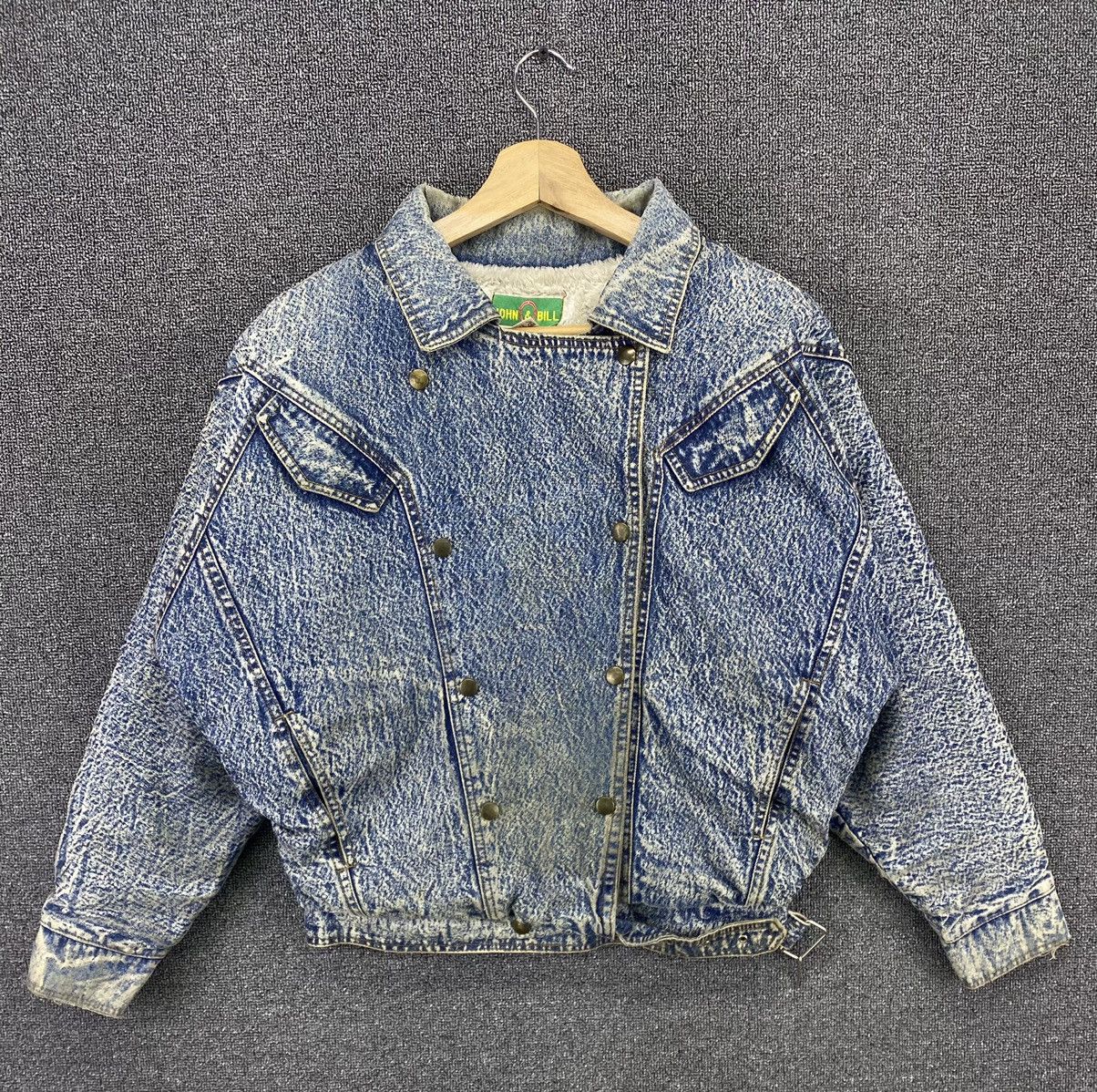 Vintage Vintage John & Bill Acid Wash Style Rare Design Denim Jacket Size M / US 6-8 / IT 42-44 - 1 Thumbnail