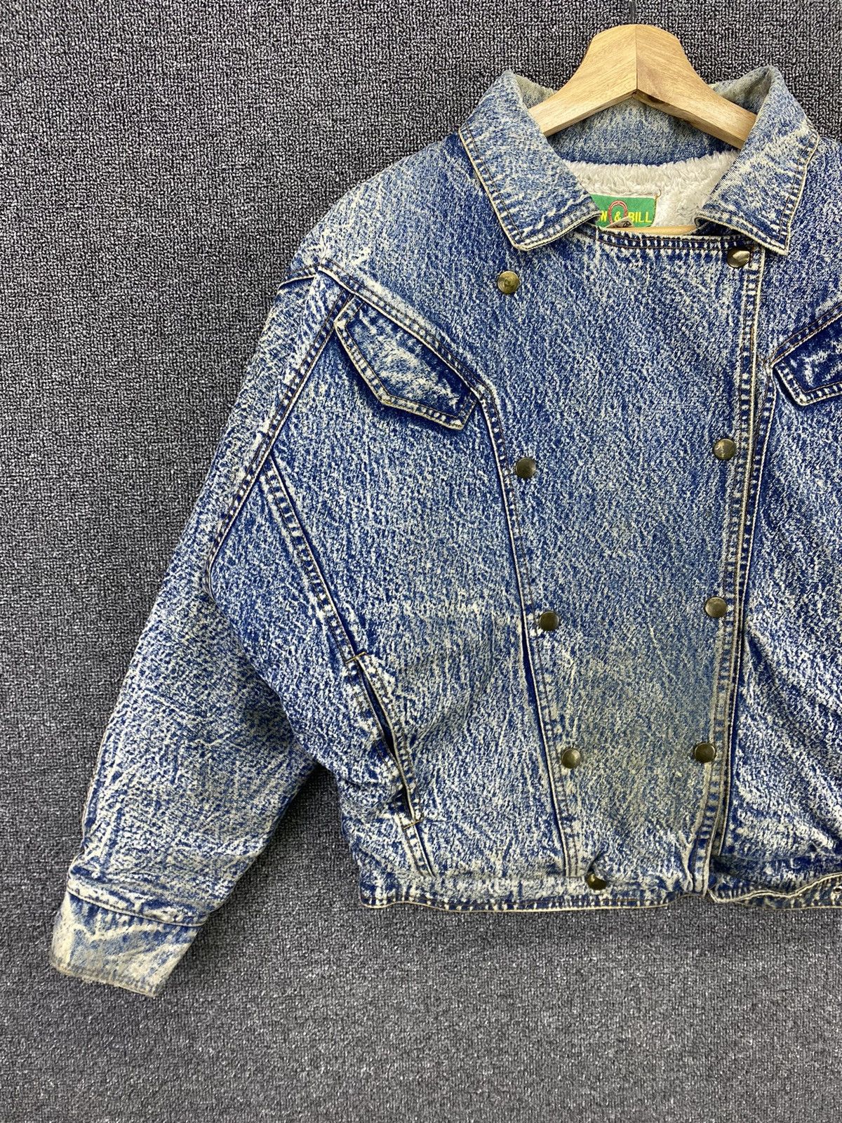 Vintage Vintage John & Bill Acid Wash Style Rare Design Denim Jacket Size M / US 6-8 / IT 42-44 - 3 Thumbnail