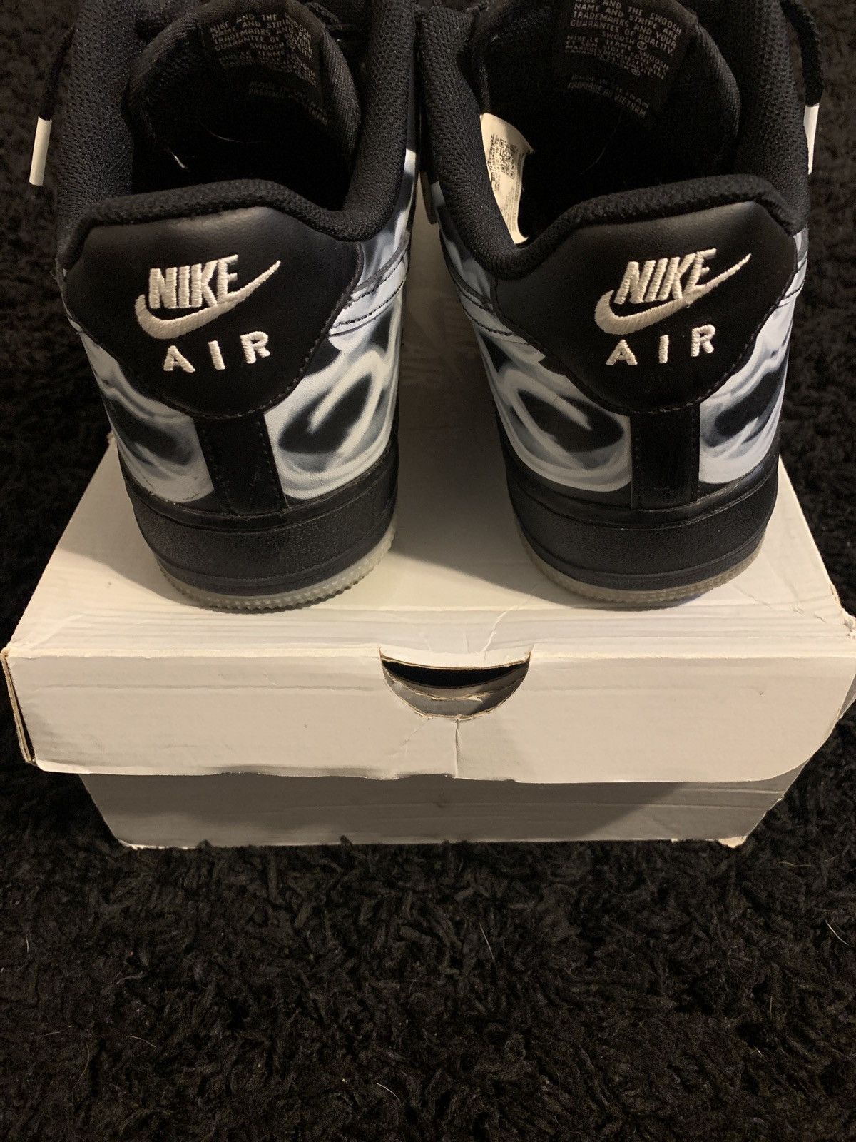 Nike Air Force 1 Skeleton Black Halloween Size US 10.5 / EU 43-44 - 4 Thumbnail
